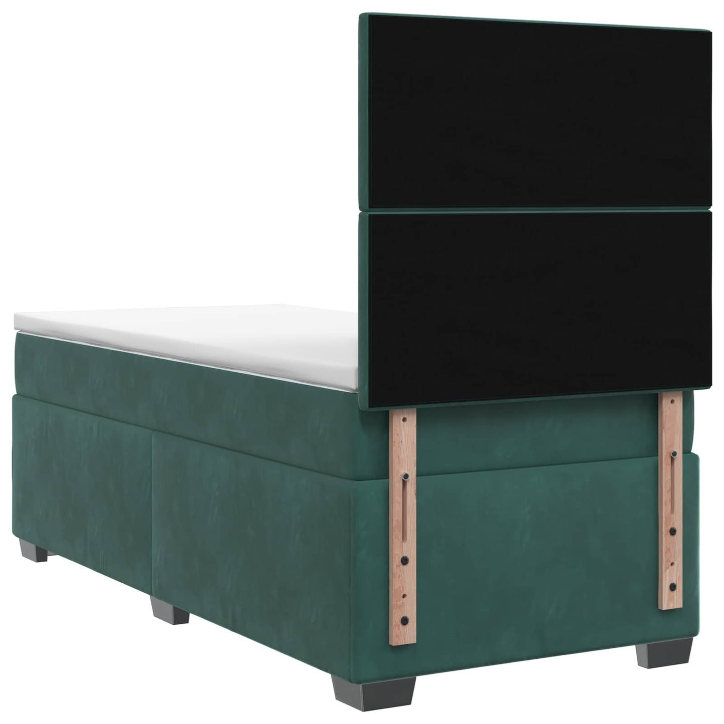 vidaXL Κρεβάτι box spring με στρώμα Σκούρο Πράσινο 80 x 200 cm Βελούδο