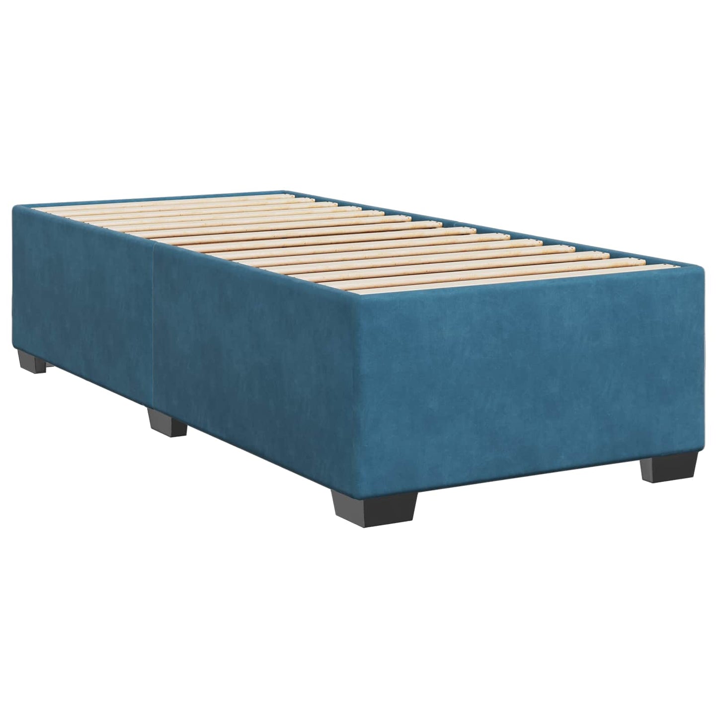 vidaXL Κρεβάτι box spring με στρώμα Μπλε 80 x 200 cm Βελούδο