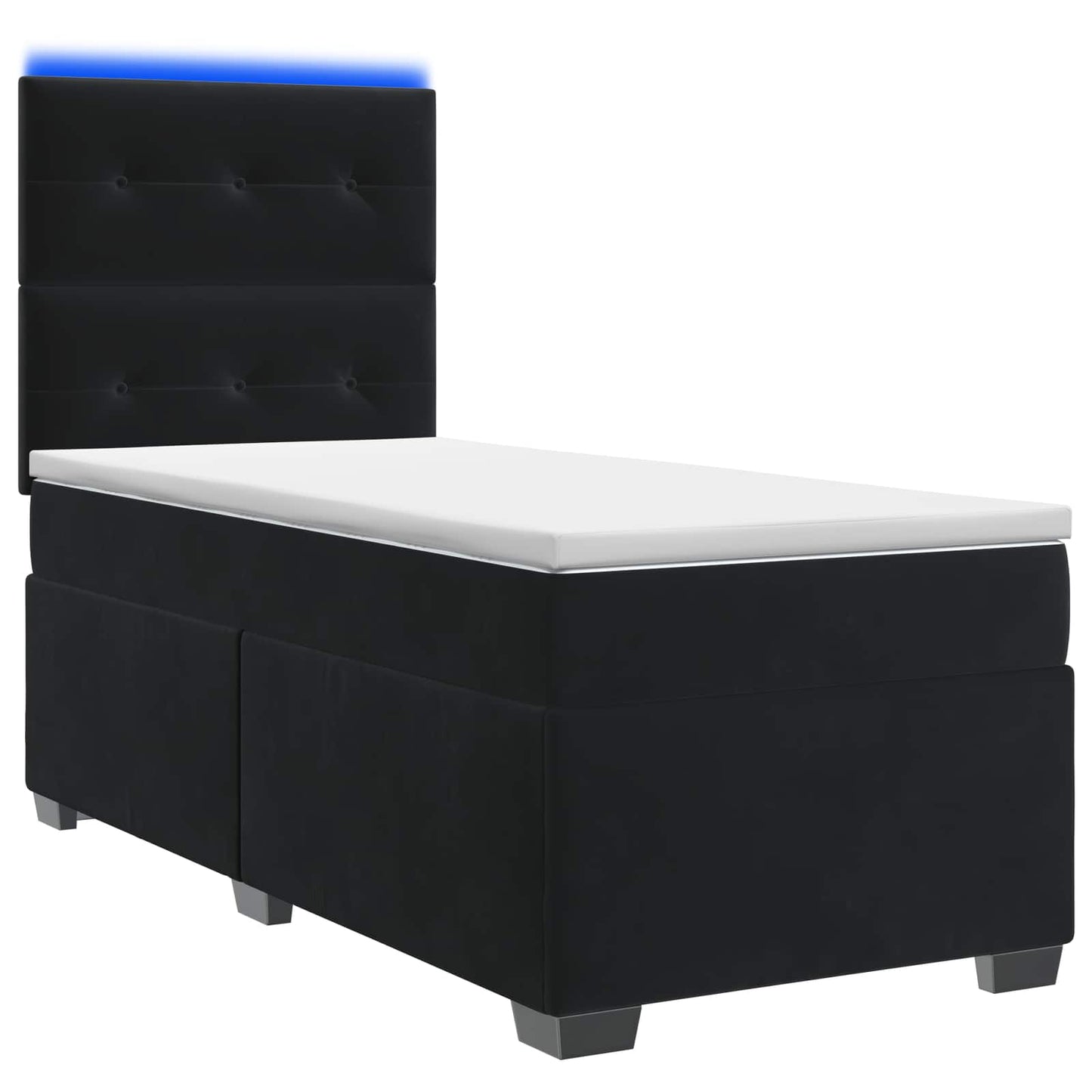 vidaXL Κρεβάτι box spring με στρώμα Μαύρο 90 x 200 cm Βελούδο