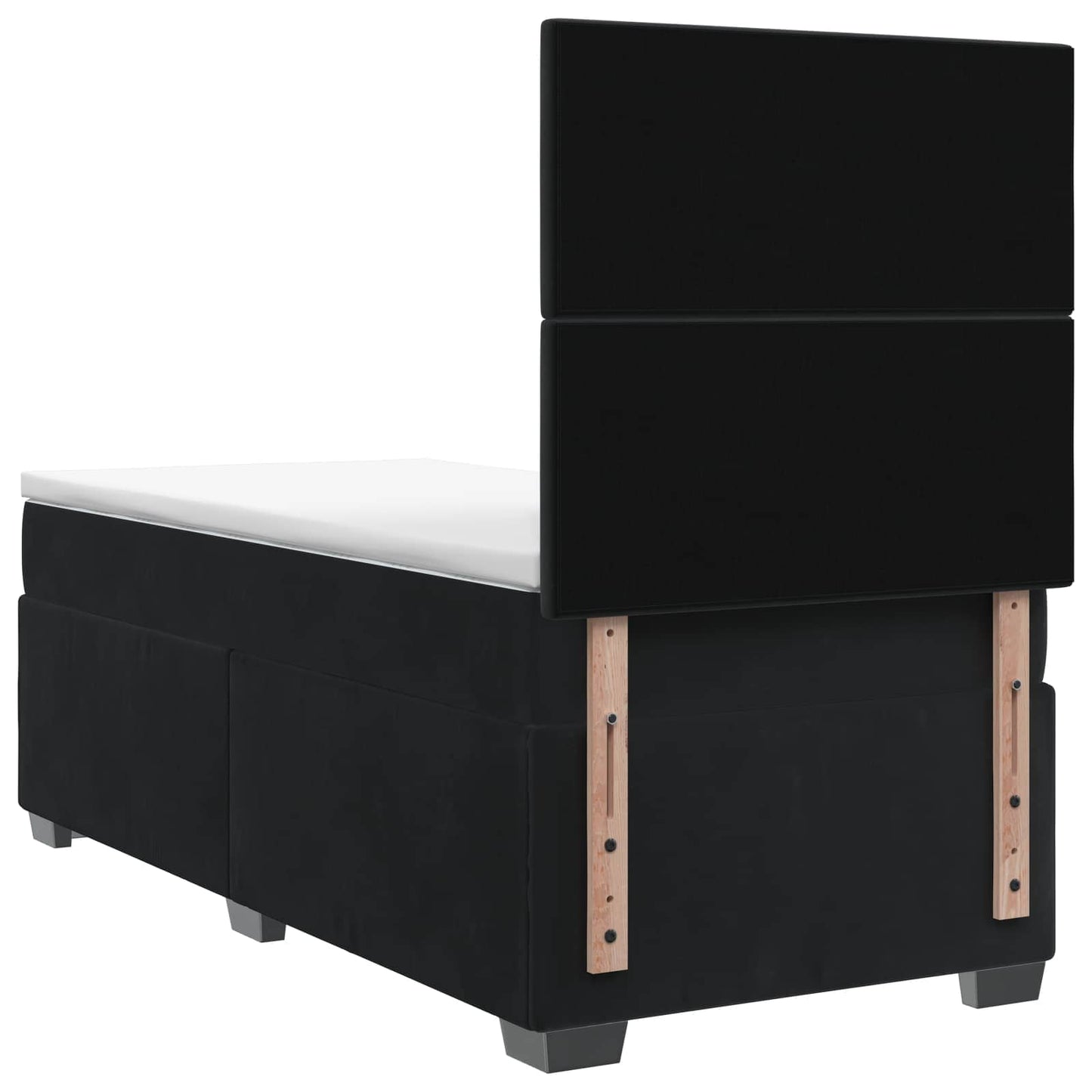 vidaXL Κρεβάτι box spring με στρώμα Μαύρο 90 x 200 cm Βελούδο