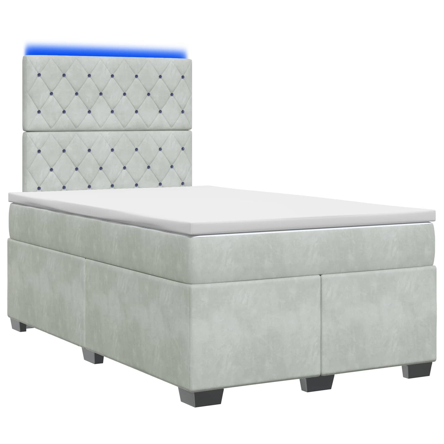 vidaXL Κρεβάτι box spring με στρώμα Ανοιχτό γκρι 120 x 190 cm Βελούδο