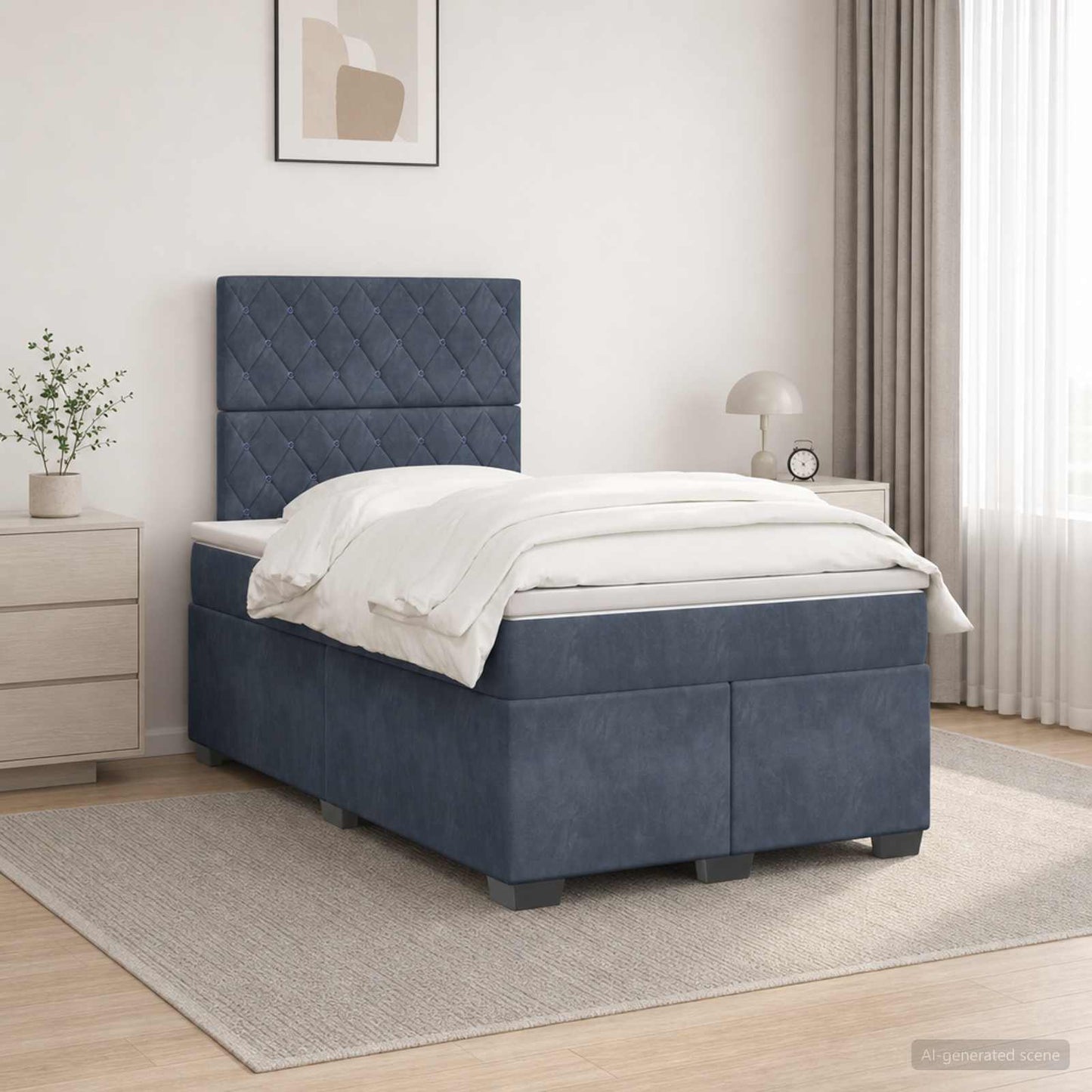 vidaXL Κρεβάτι box spring με στρώμα Σκούρο Γκρι 120 x 200 cm Βελούδο