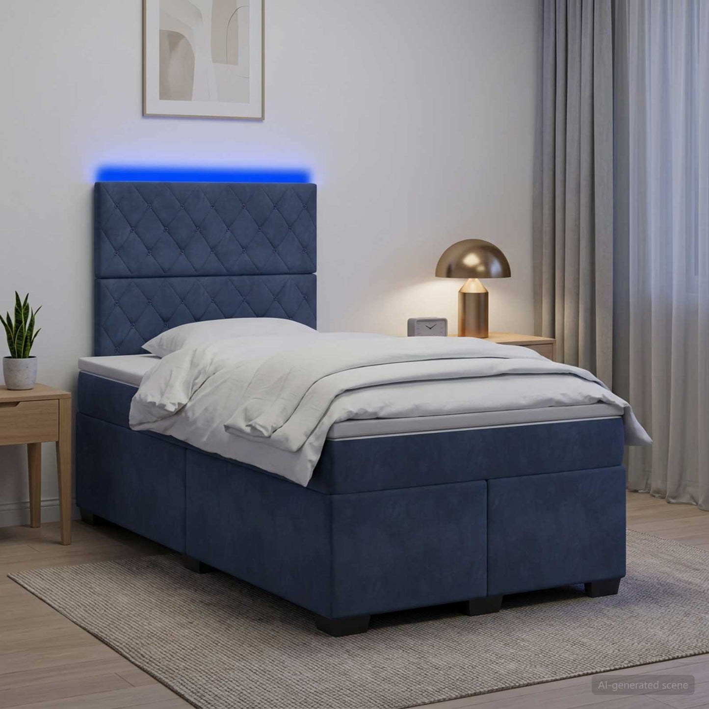 vidaXL Κρεβάτι box spring με στρώμα Σκούρο Γκρι 120 x 190 cm Βελούδο