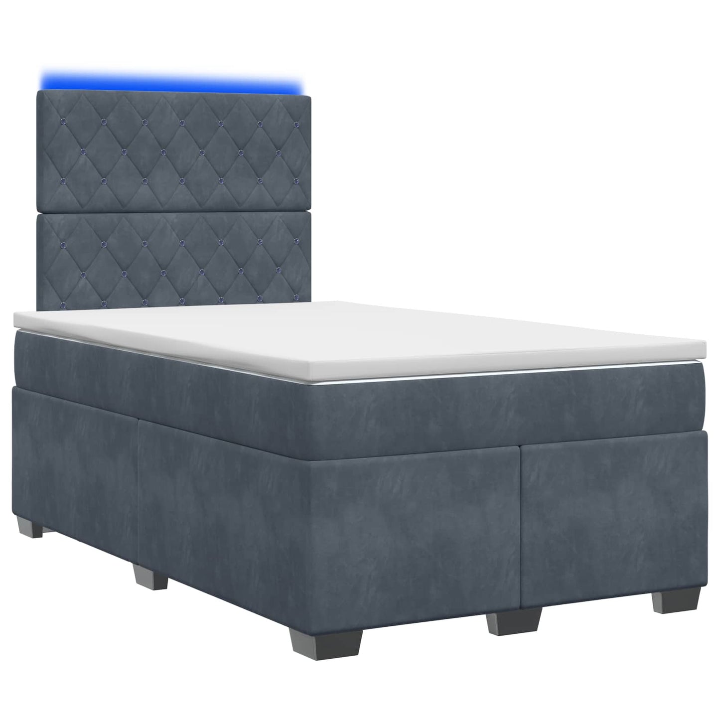 vidaXL Κρεβάτι box spring με στρώμα Σκούρο Γκρι 120 x 190 cm Βελούδο
