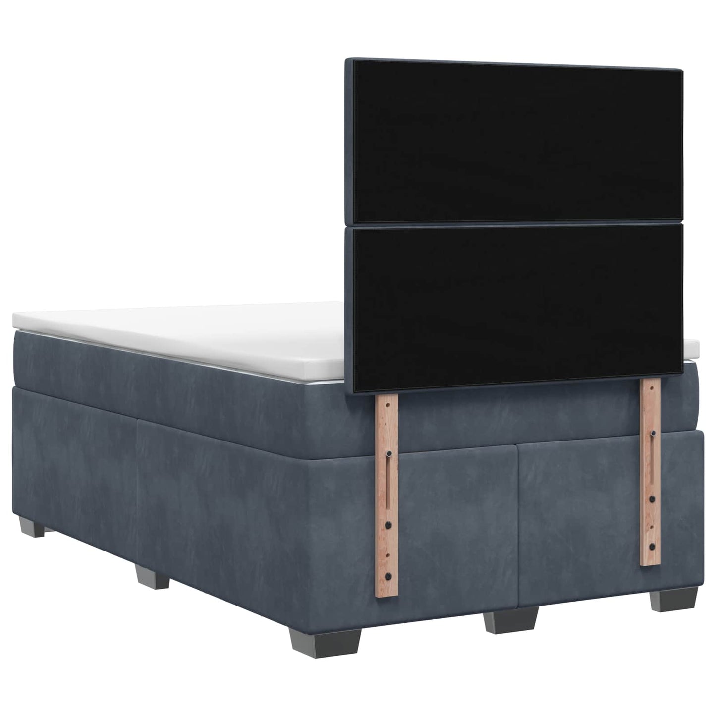vidaXL Κρεβάτι box spring με στρώμα Σκούρο Γκρι 120 x 190 cm Βελούδο