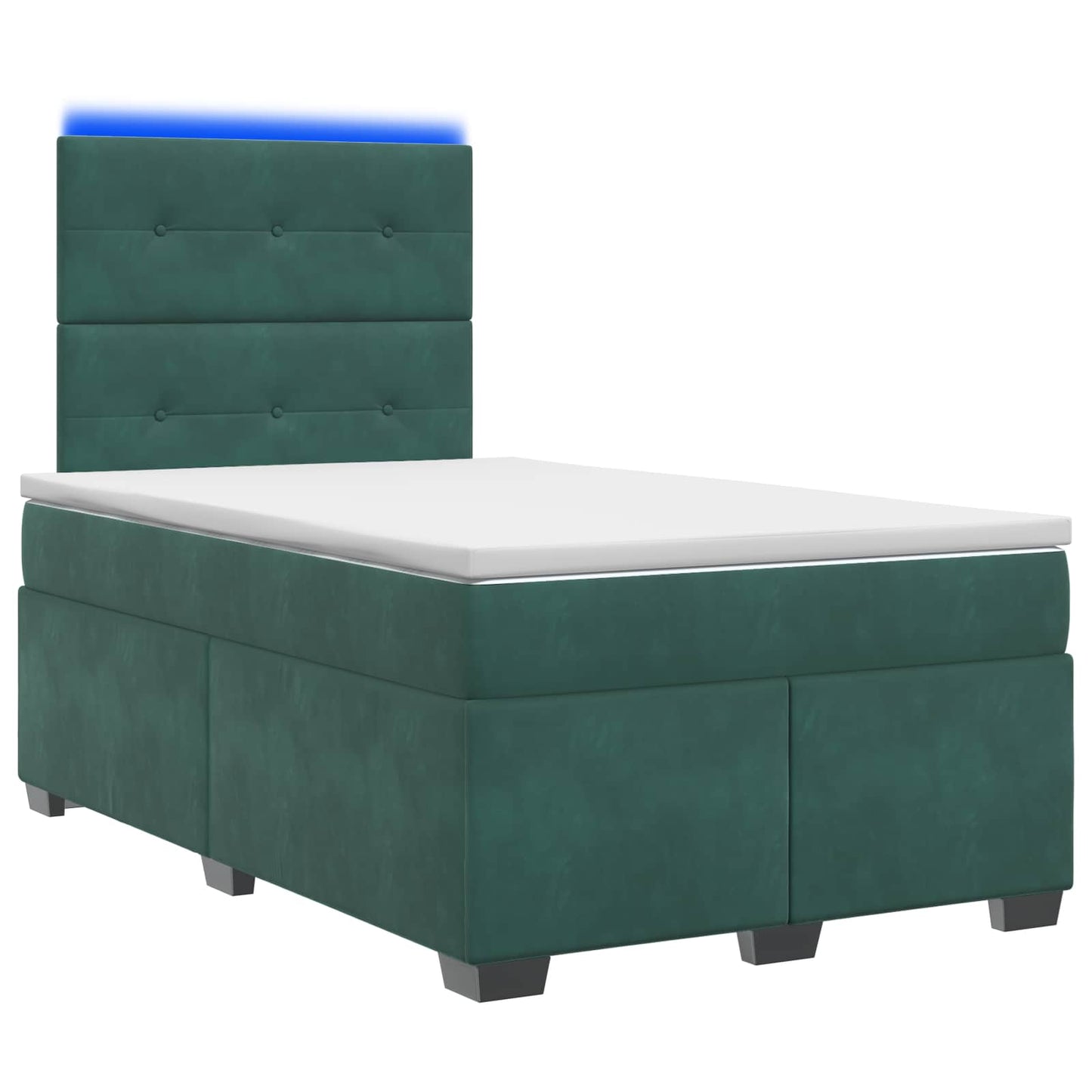 vidaXL Κρεβάτι box spring με στρώμα Σκούρο Πράσινο 120 x 190 cm