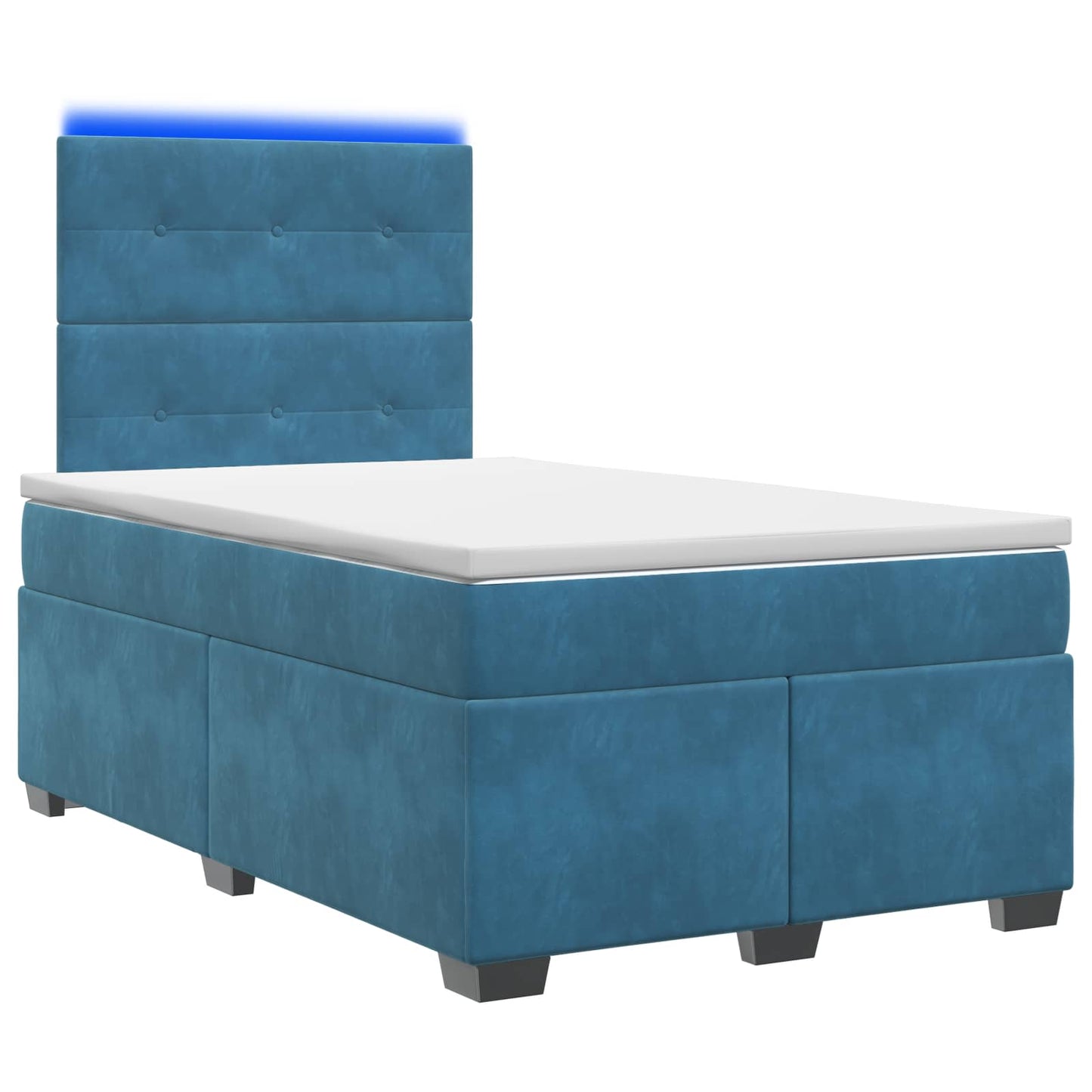 vidaXL Κρεβάτι box spring με στρώμα Μπλε 120 x 190 cm Βελούδο