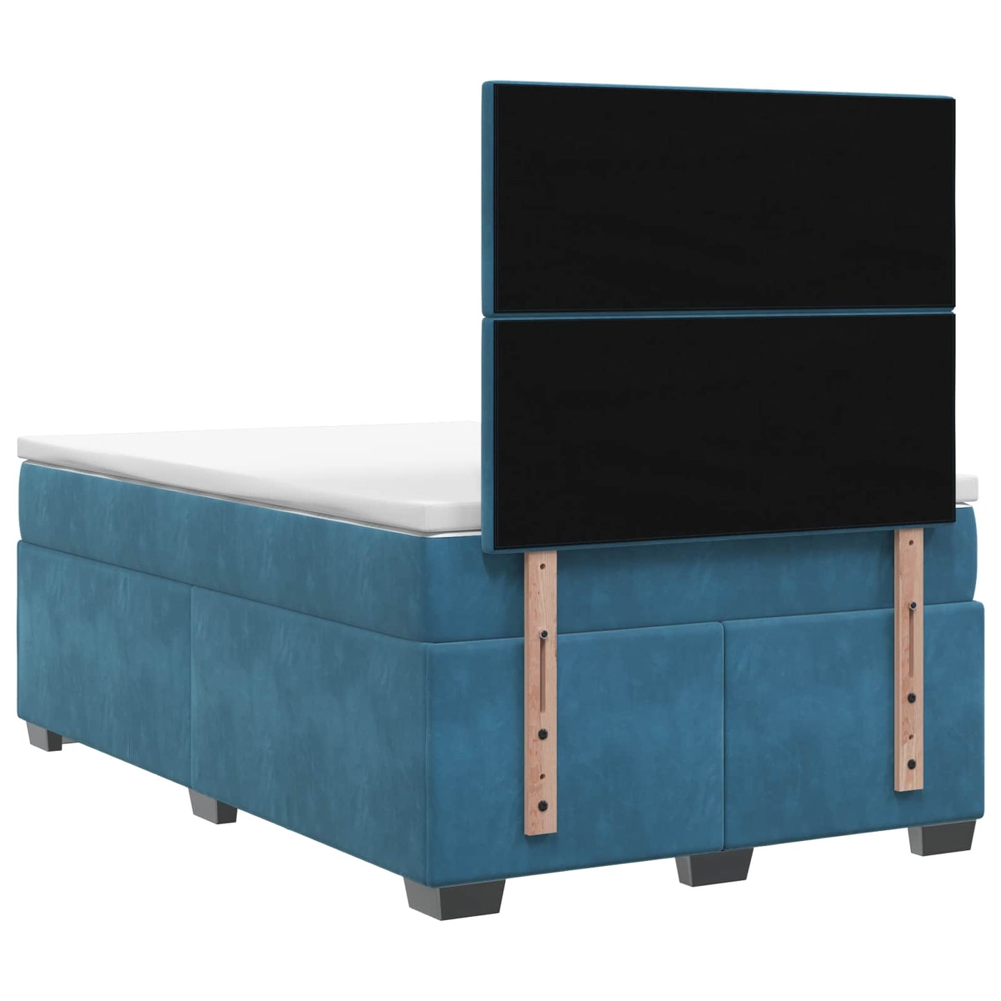vidaXL Κρεβάτι box spring με στρώμα Μπλε 120 x 190 cm Βελούδο