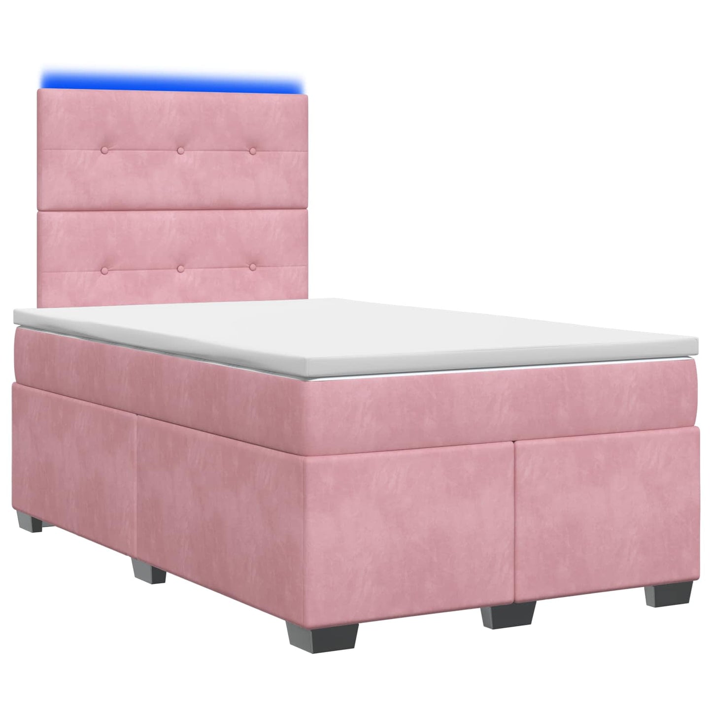 vidaXL Κρεβάτι box spring με στρώμα Ροζ 120 x 190 cm Βελούδο