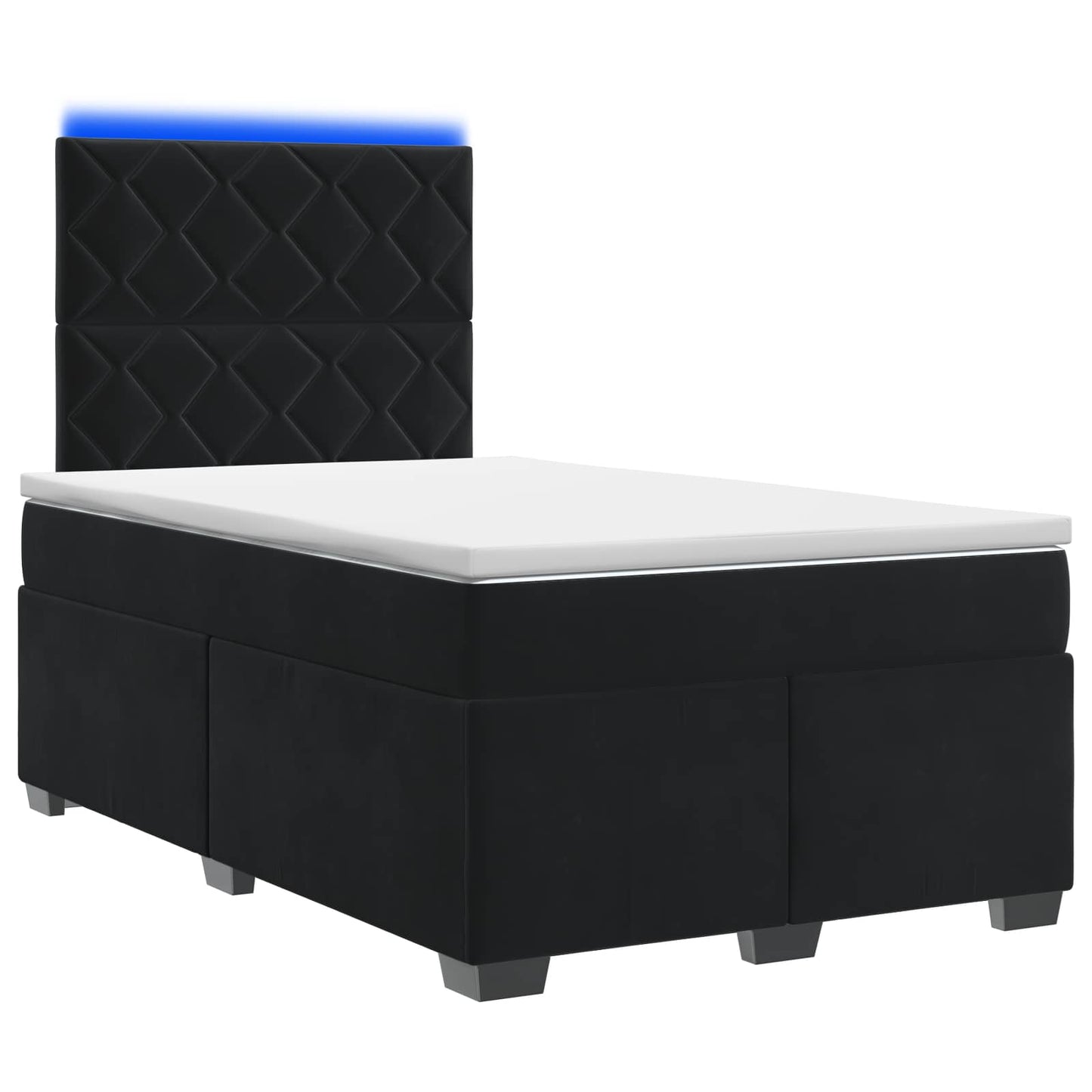 vidaXL Κρεβάτι box spring με στρώμα Μαύρο 120 x 190 cm Βελούδο