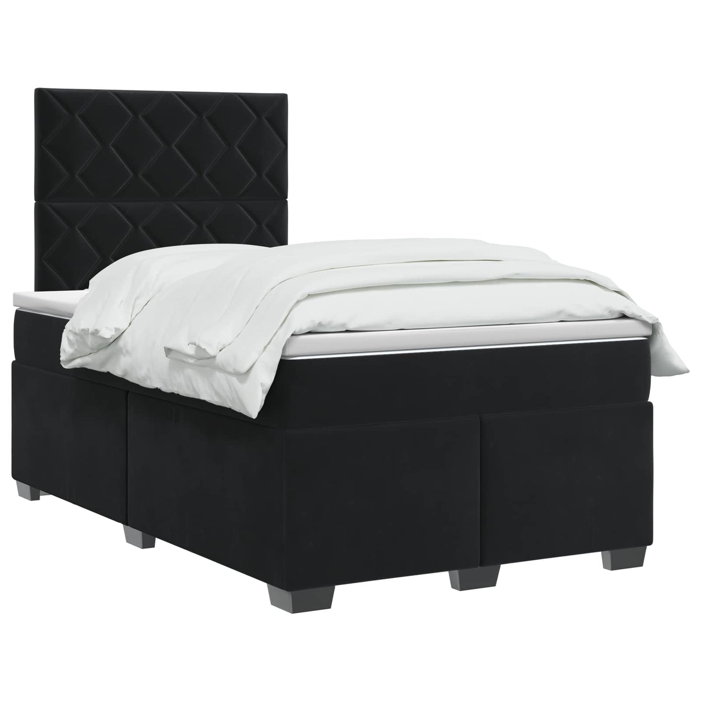 vidaXL Κρεβάτι box spring με στρώμα Μαύρο 120 x 190 cm Βελούδο