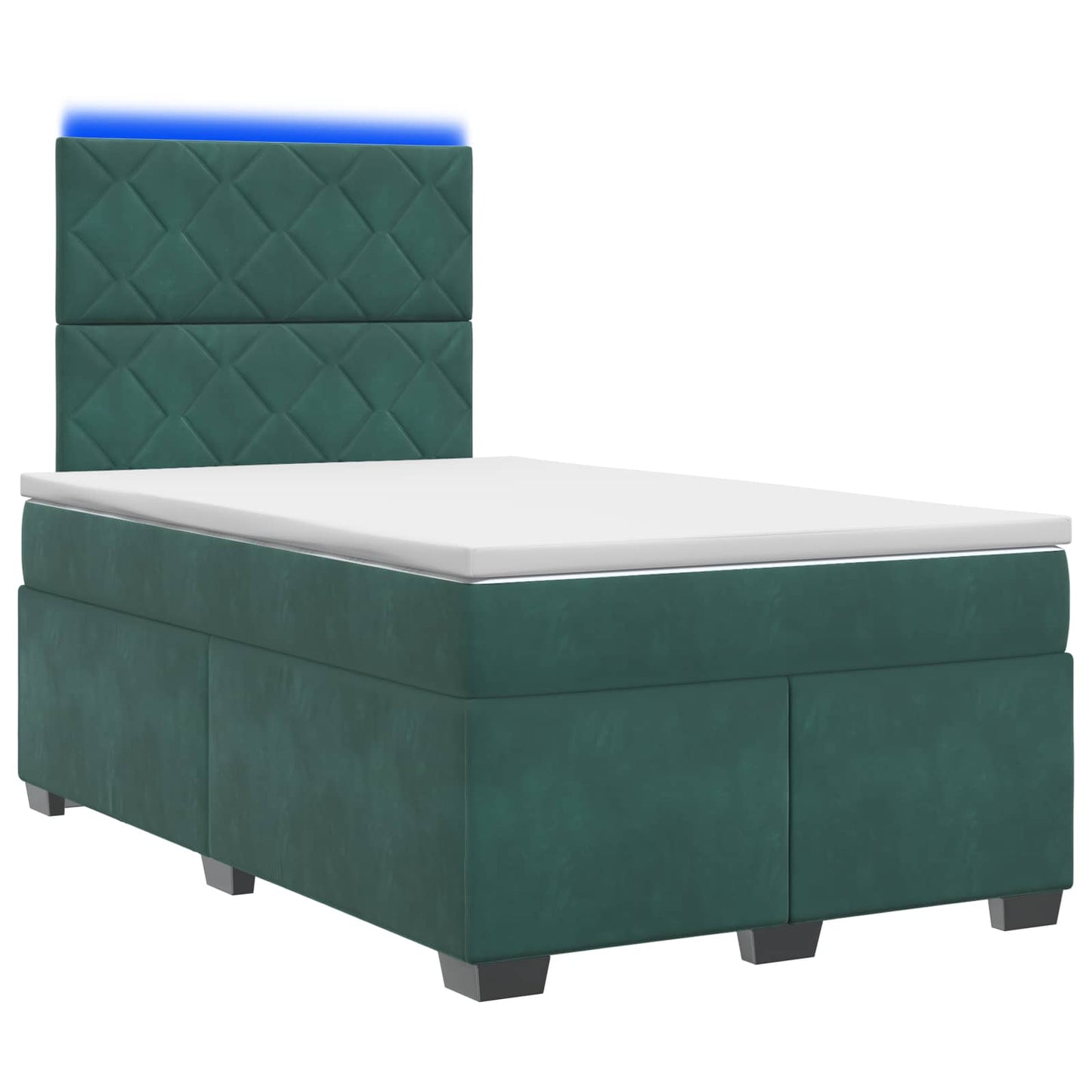 vidaXL Κρεβάτι box spring με στρώμα Σκούρο Πράσινο 120 x 190 cm