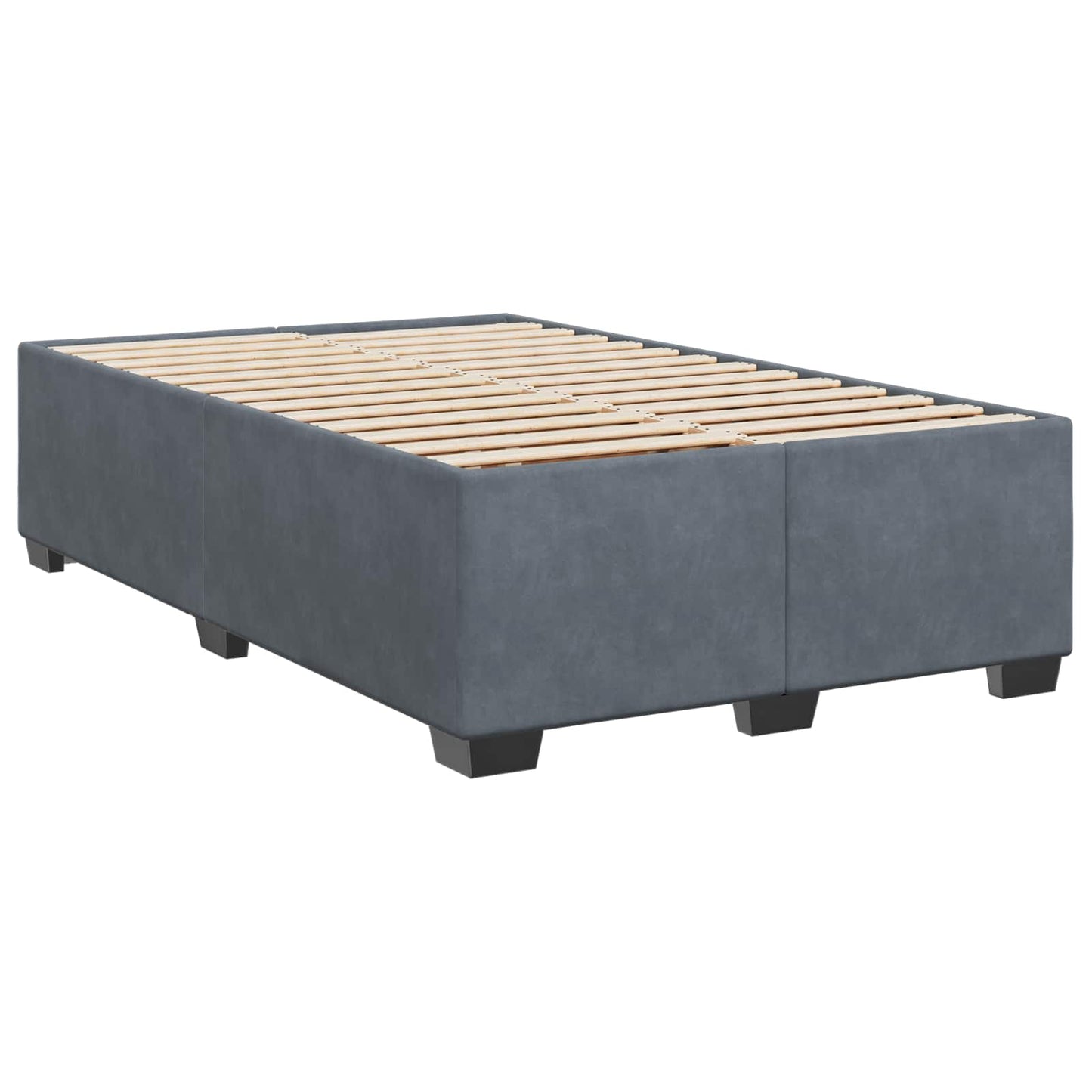 vidaXL Κρεβάτι box spring με στρώμα Σκούρο Γκρι 120 x 200 cm Βελούδο