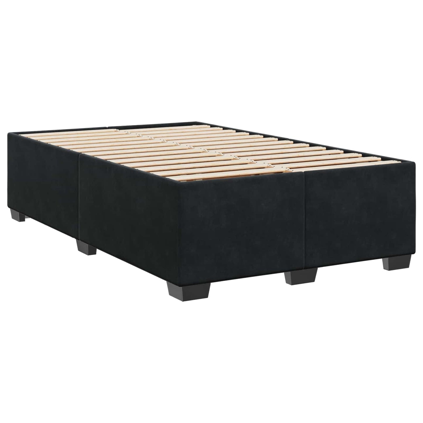 vidaXL Κρεβάτι box spring με στρώμα Μαύρο 120 x 200 cm Βελούδο