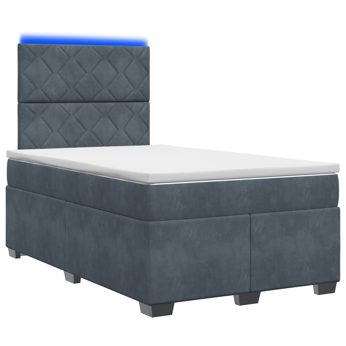 vidaXL Κρεβάτι box spring με στρώμα Σκούρο Γκρι 120 x 200 cm Βελούδο