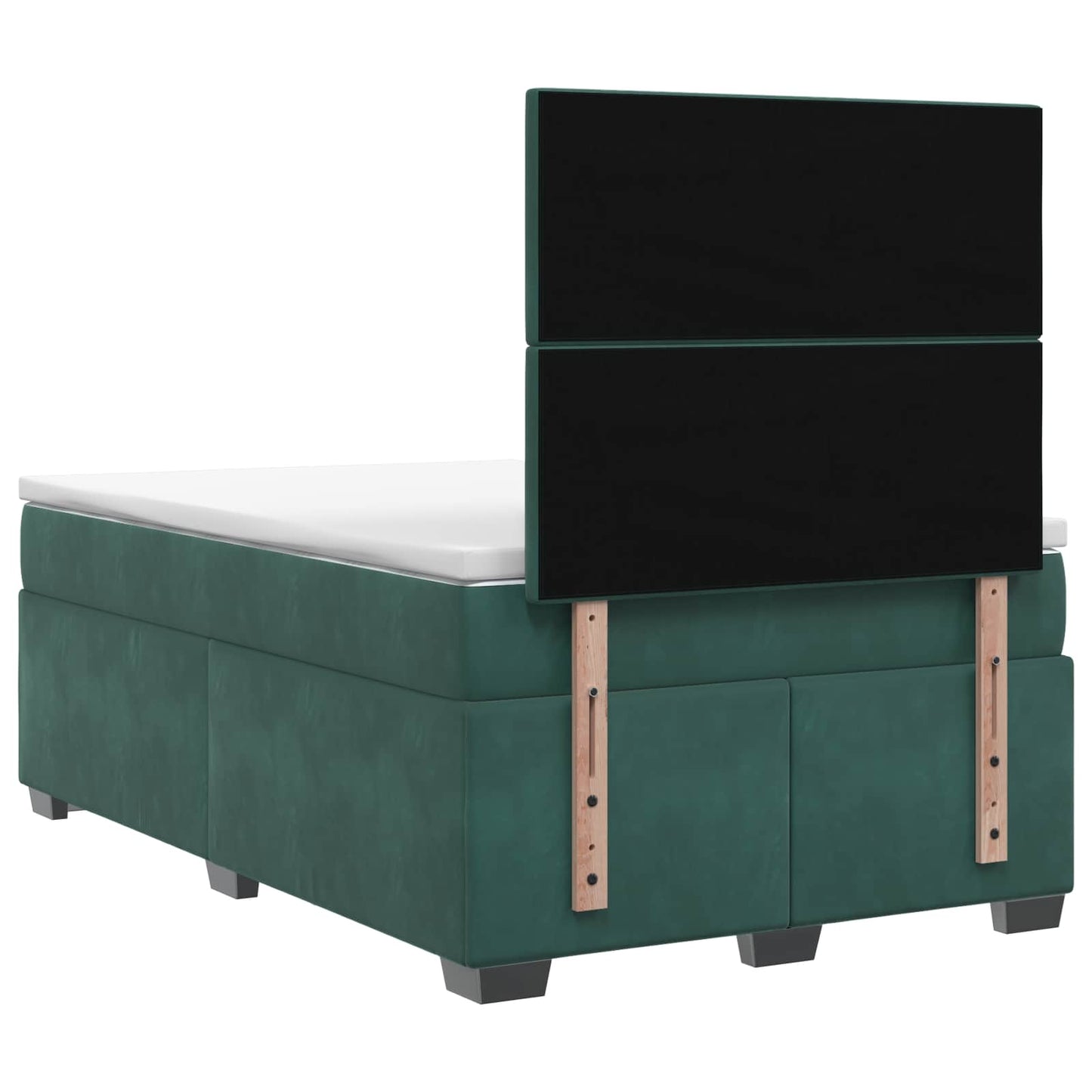 vidaXL Κρεβάτι box spring με στρώμα Σκούρο Πράσινο 120 x 200 cm
