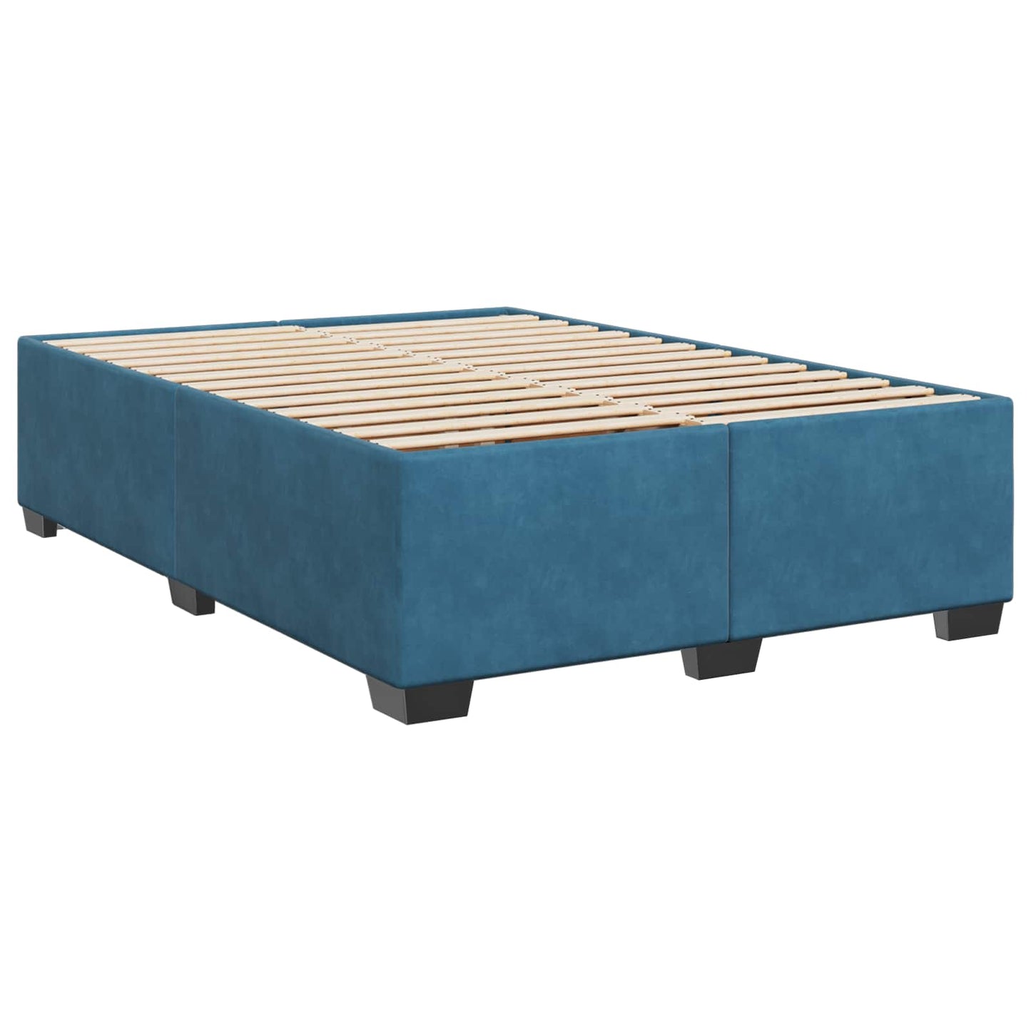 vidaXL Κρεβάτι box spring με στρώμα Μπλε 140 x 190 cm Βελούδο