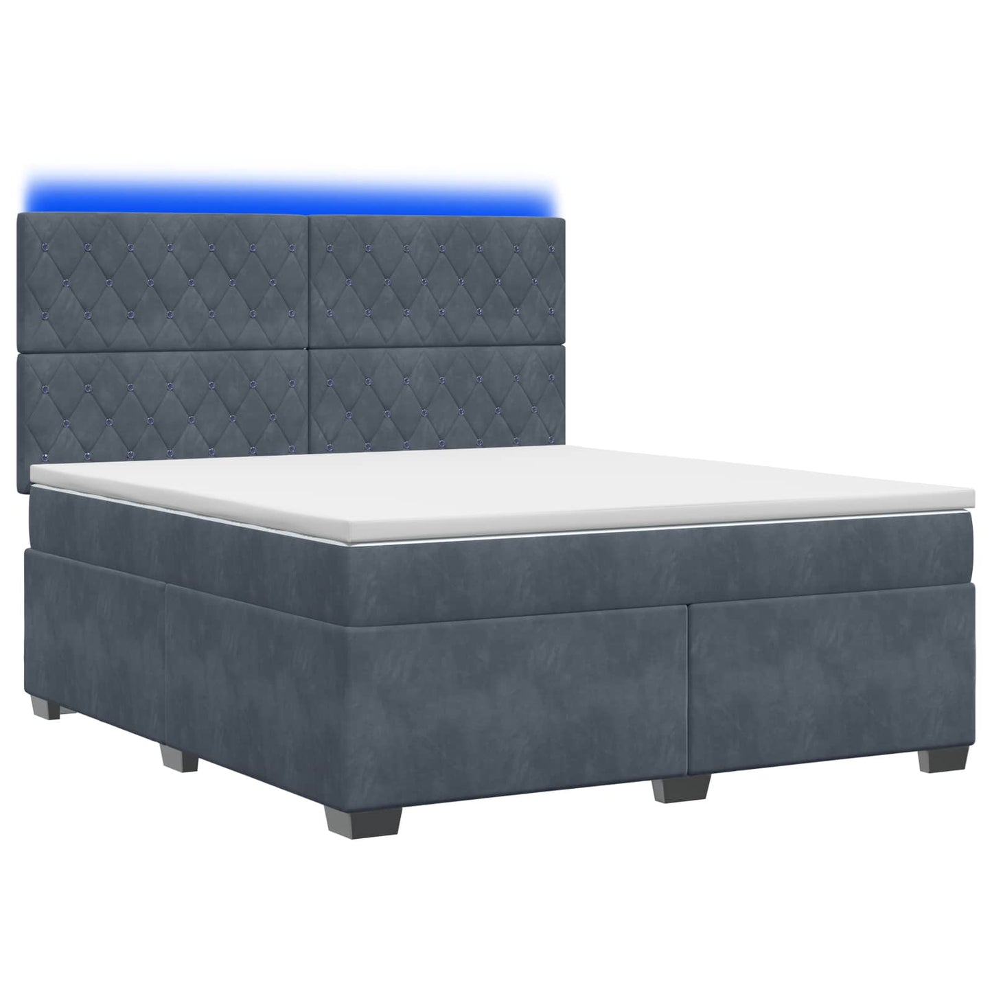 vidaXL Κρεβάτι box spring με στρώμα Σκούρο Γκρι 140 x 200 cm Βελούδο