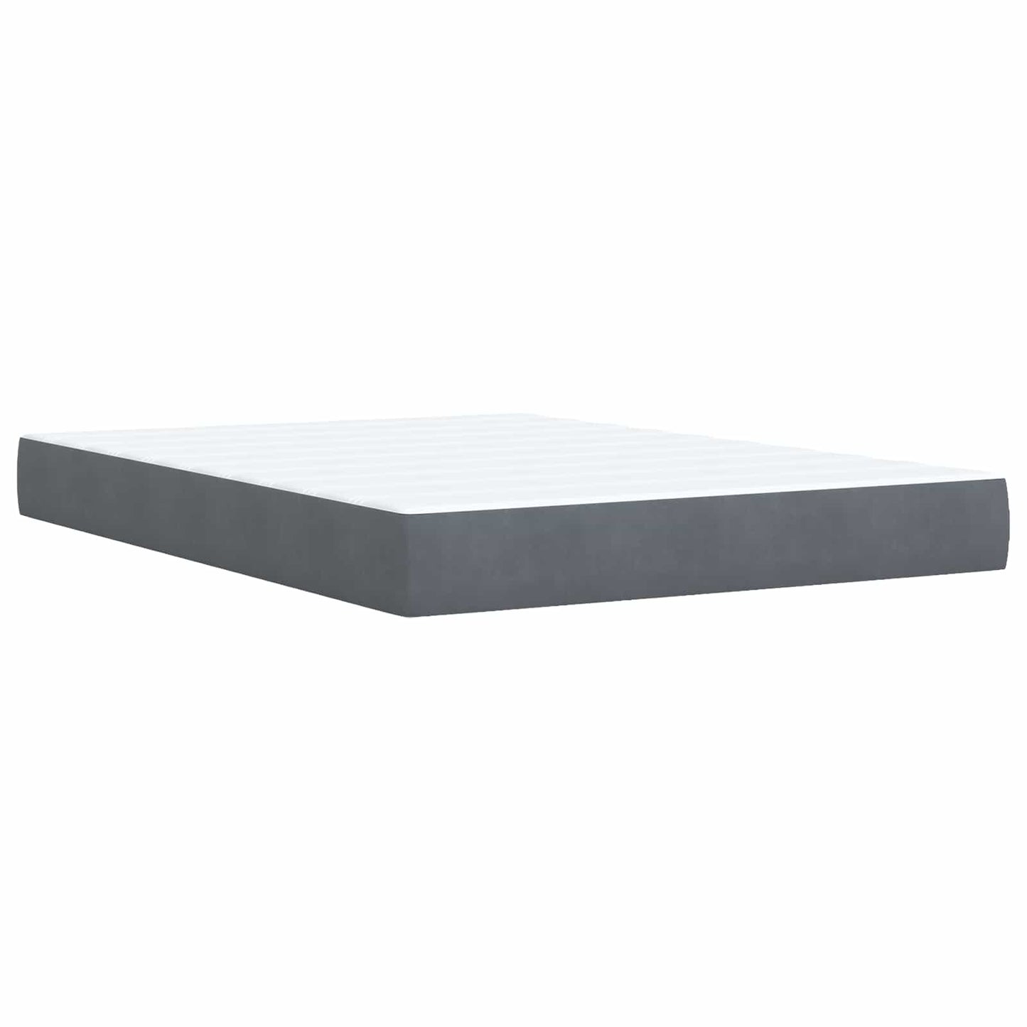 vidaXL Κρεβάτι box spring με στρώμα Σκούρο Γκρι 140 x 200 cm Βελούδο