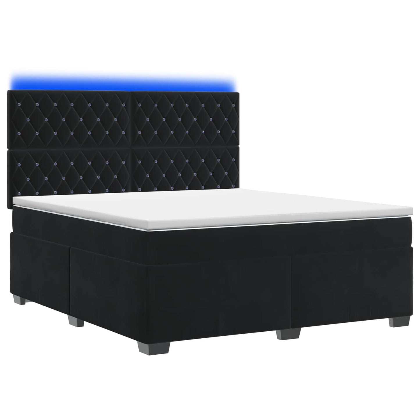 vidaXL Κρεβάτι box spring με στρώμα Μαύρο 140 x 200 cm Βελούδο
