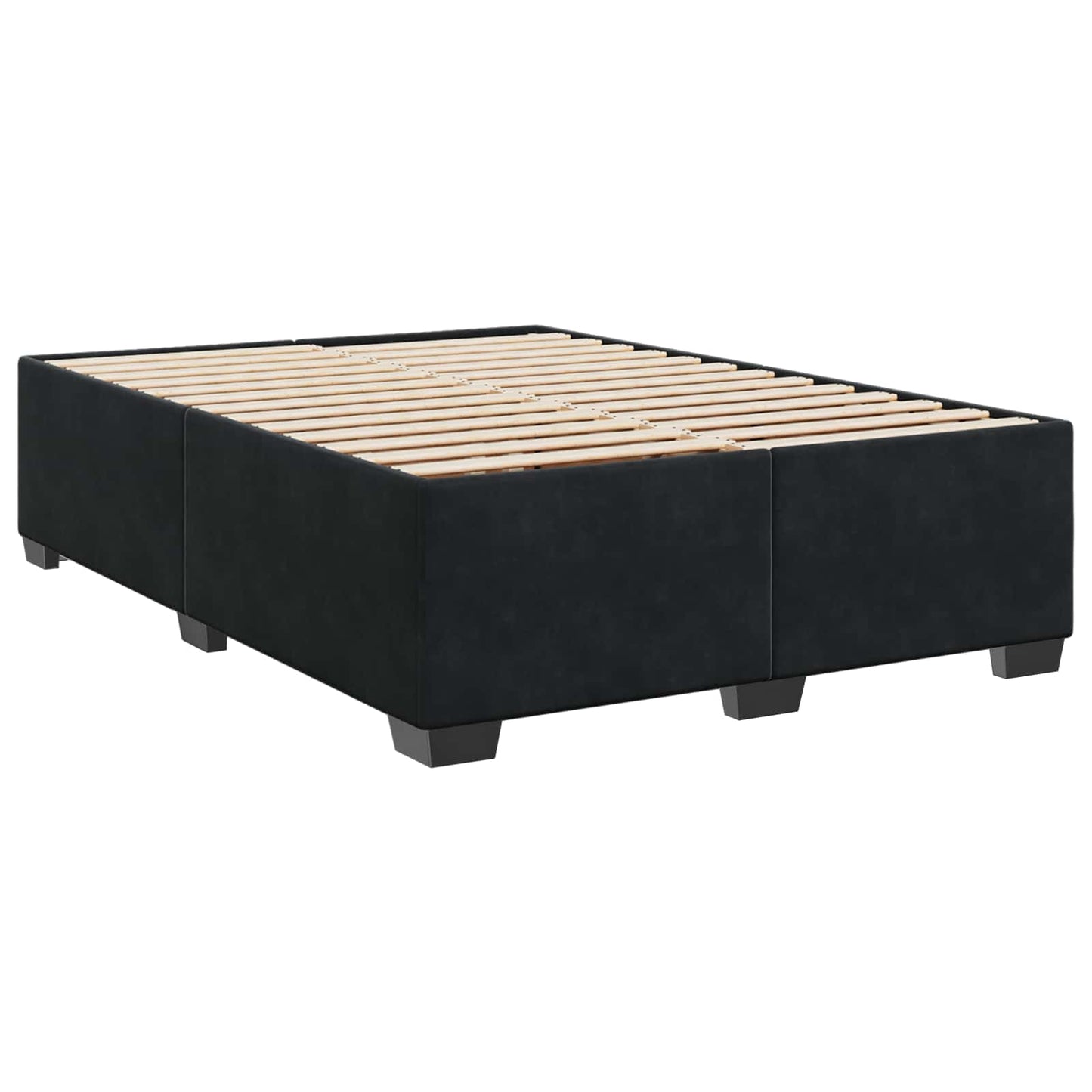 vidaXL Κρεβάτι box spring με στρώμα Μαύρο 140 x 200 cm Βελούδο