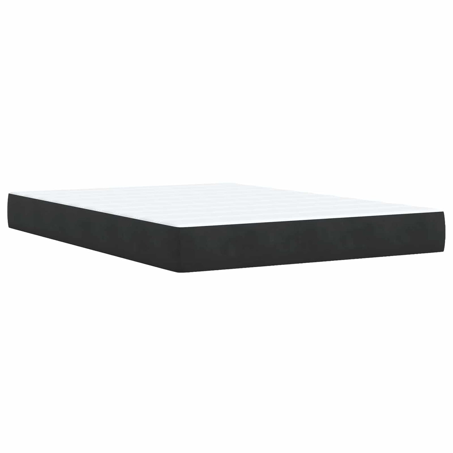 vidaXL Κρεβάτι box spring με στρώμα Μαύρο 140 x 200 cm Βελούδο