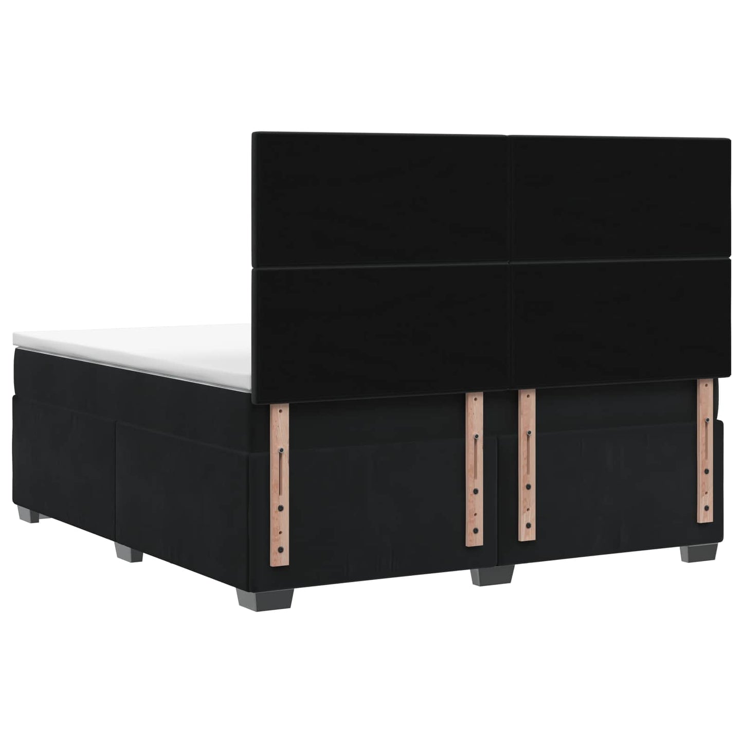 vidaXL Κρεβάτι box spring με στρώμα Μαύρο 140 x 200 cm Βελούδο