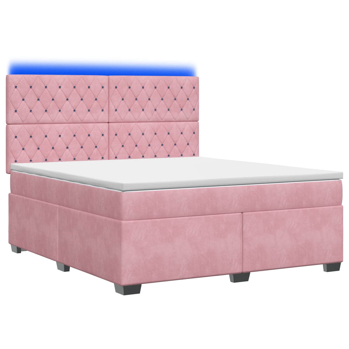 vidaXL Κρεβάτι box spring με στρώμα Ροζ 140 x 200 cm Βελούδο