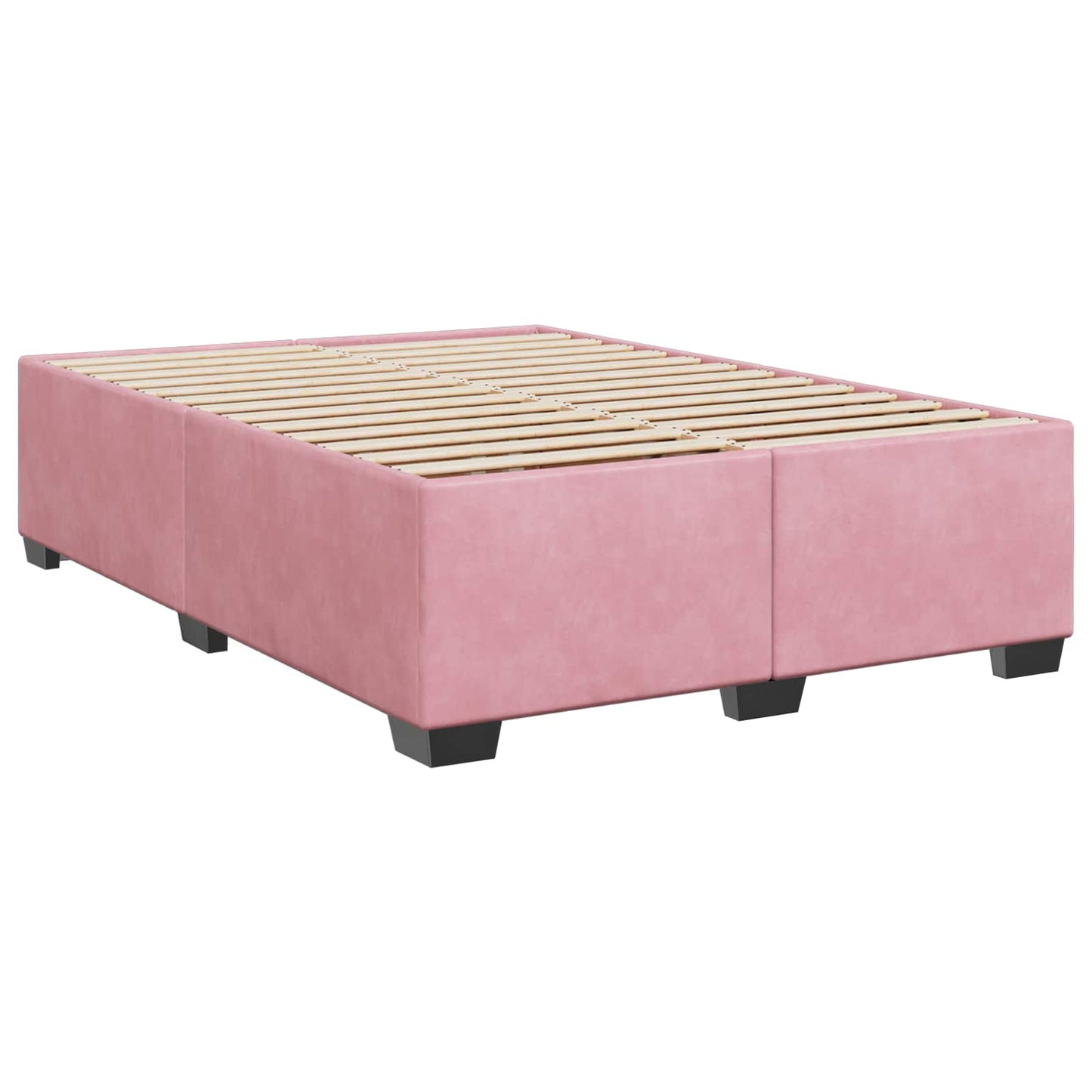 vidaXL Κρεβάτι box spring με στρώμα Ροζ 140 x 200 cm Βελούδο