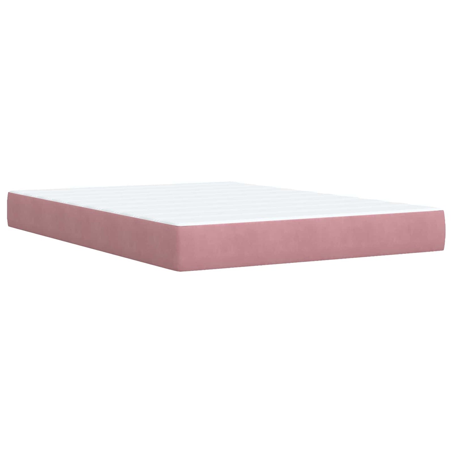 vidaXL Κρεβάτι box spring με στρώμα Ροζ 140 x 200 cm Βελούδο