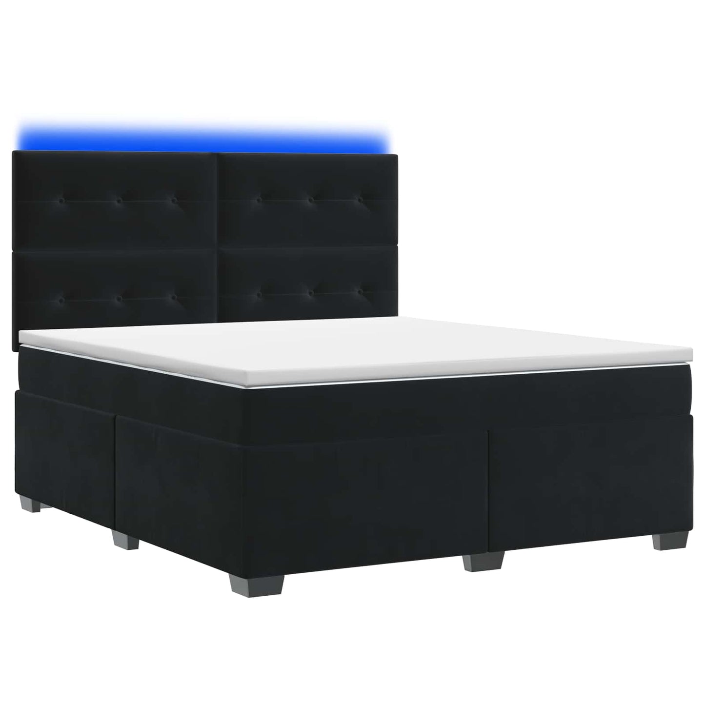 vidaXL Κρεβάτι box spring με στρώμα Μαύρο 160 x 200 cm Βελούδο