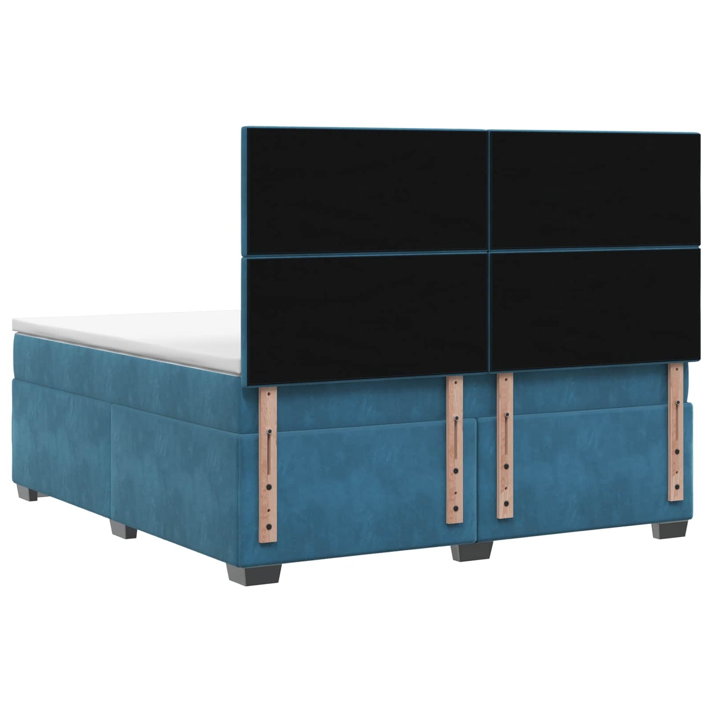 vidaXL Κρεβάτι box spring με στρώμα Μπλε 160 x 200 cm Βελούδο