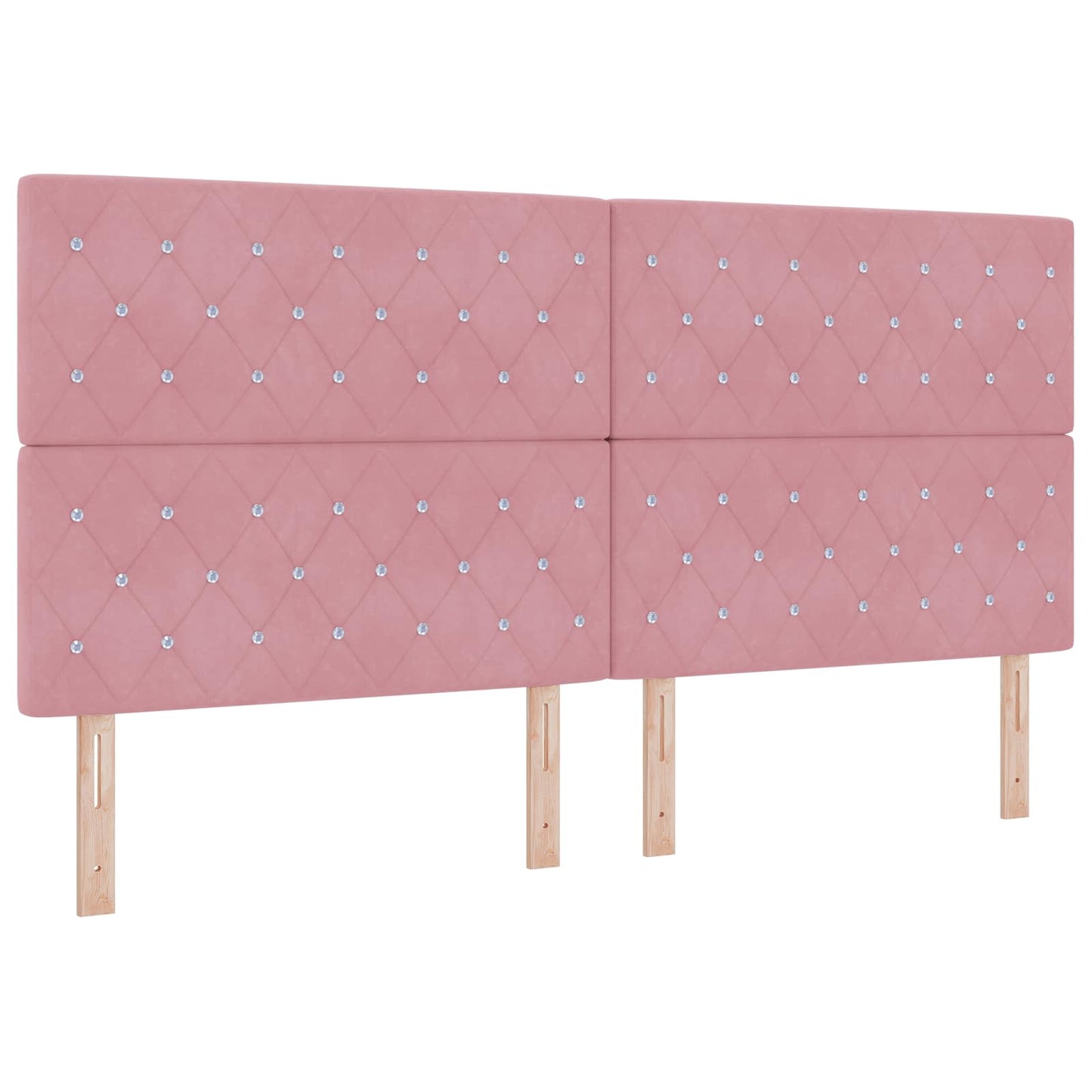 vidaXL Κρεβάτι box spring με στρώμα Ροζ 200 x 200 cm Βελούδο