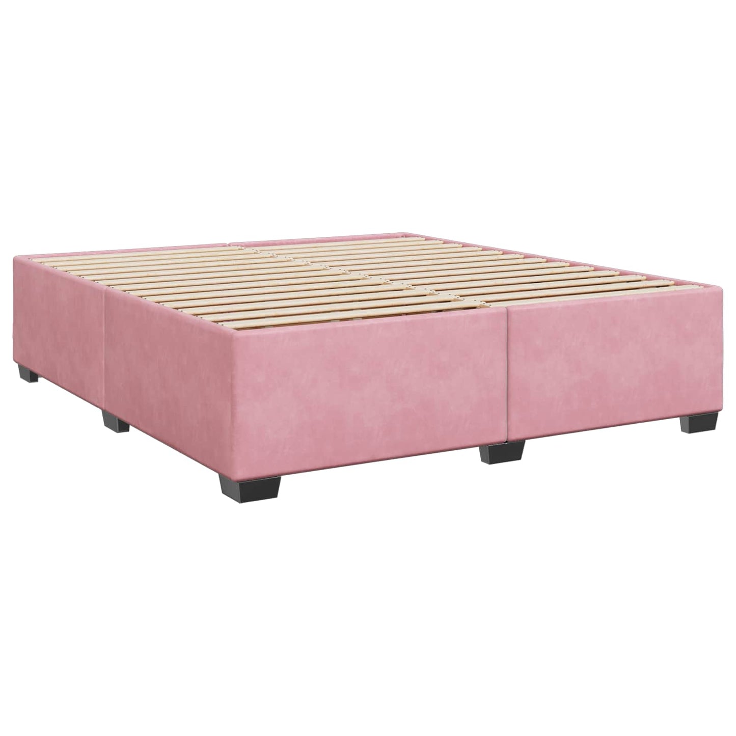 vidaXL Κρεβάτι box spring με στρώμα Ροζ 200 x 200 cm Βελούδο