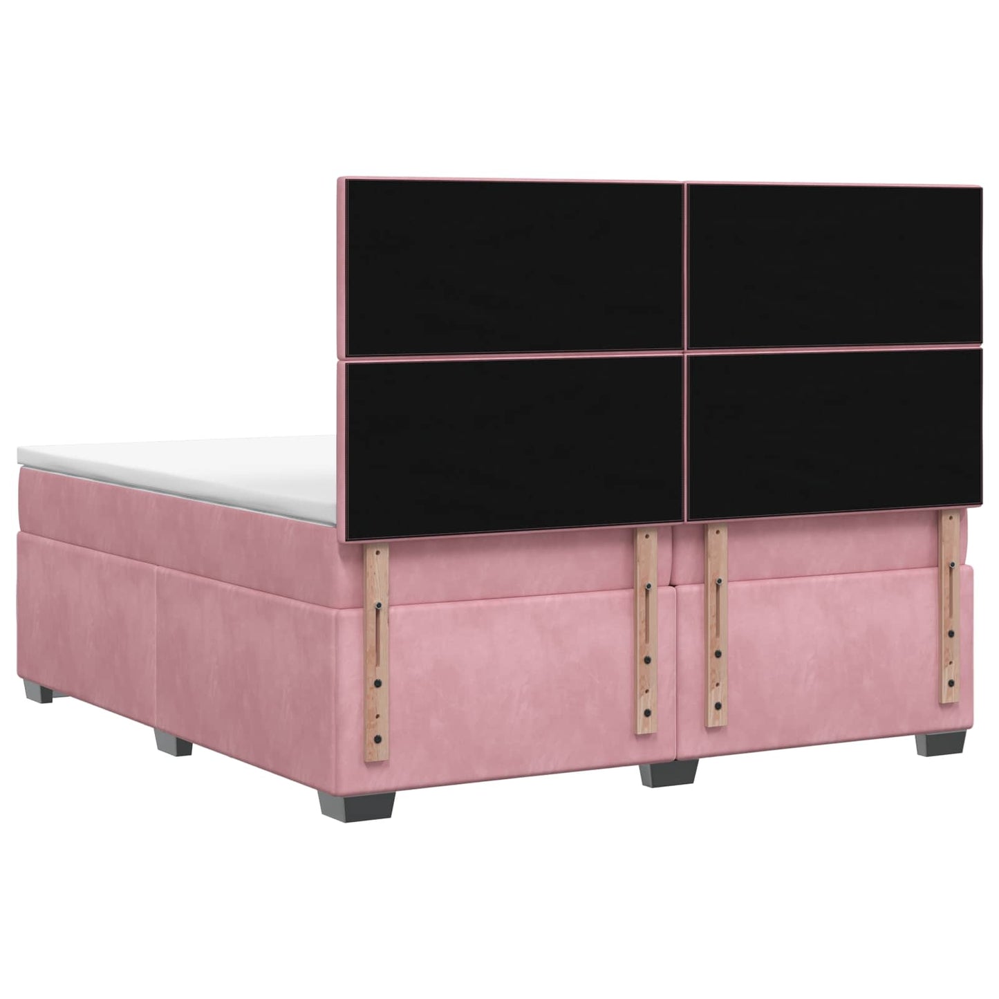 vidaXL Κρεβάτι box spring με στρώμα Ροζ 200 x 200 cm Βελούδο