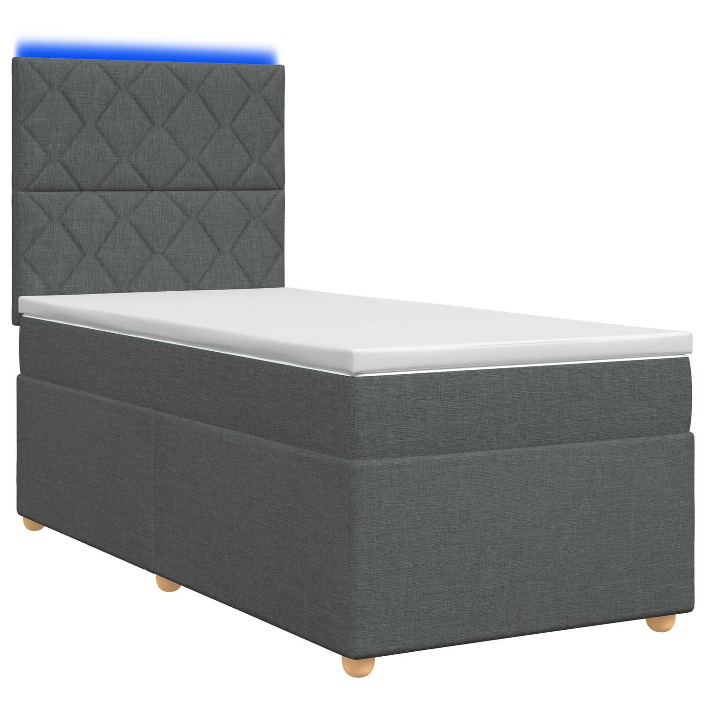 vidaXL Κρεβάτι box spring με στρώμα Σκούρο Γκρι 80 x 200 cm Ύφασμα