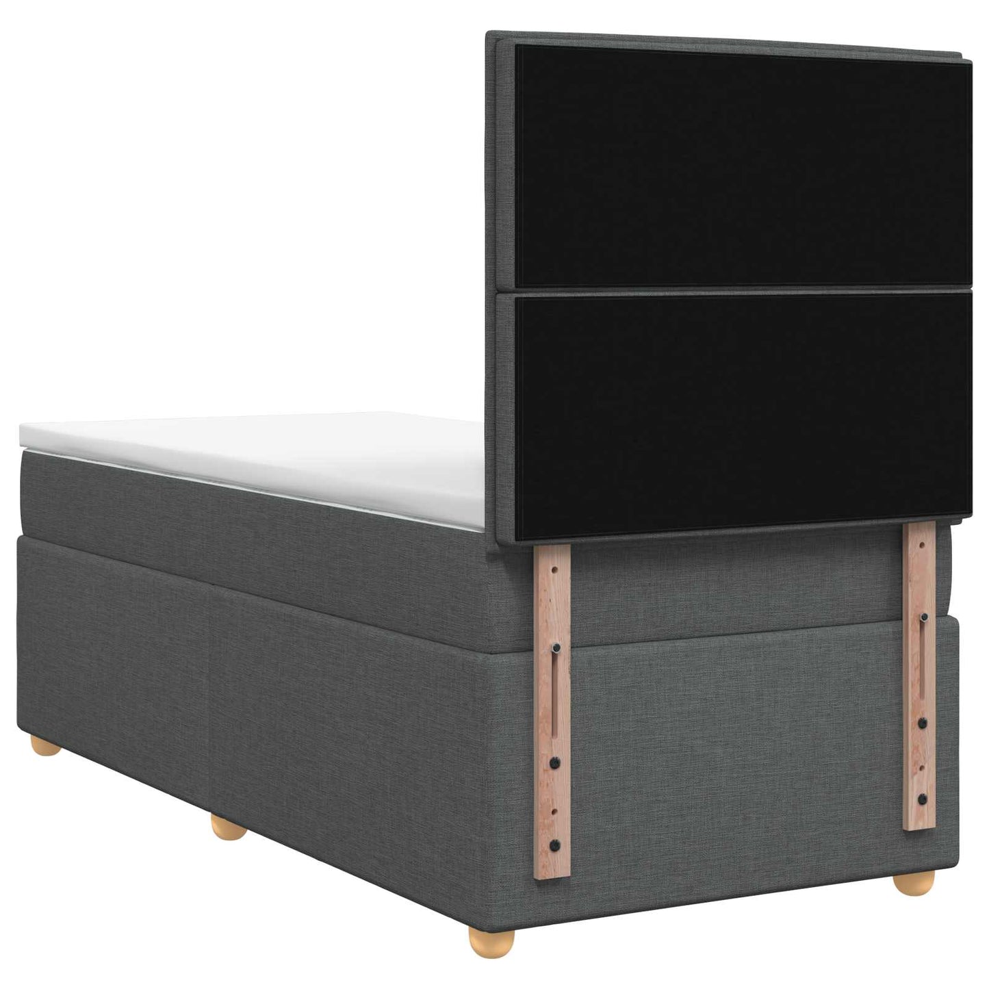 vidaXL Κρεβάτι box spring με στρώμα Σκούρο Γκρι 80 x 200 cm Ύφασμα