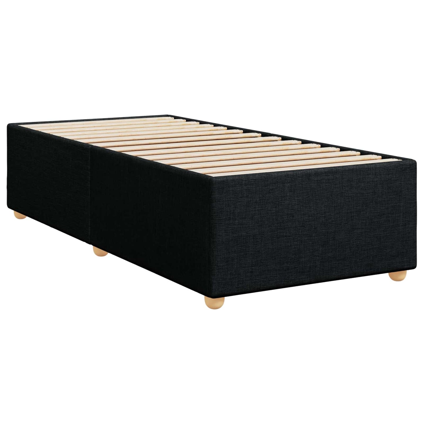 vidaXL Κρεβάτι box spring με στρώμα Μαύρο 80 x 200 cm Ύφασμα