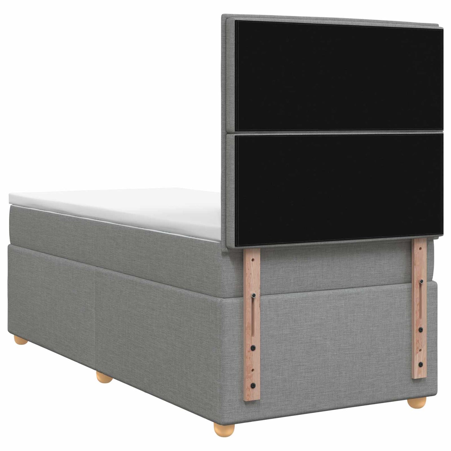 vidaXL Κρεβάτι box spring με στρώμα Ανοιχτό γκρι 90 x 190 cm Ύφασμα
