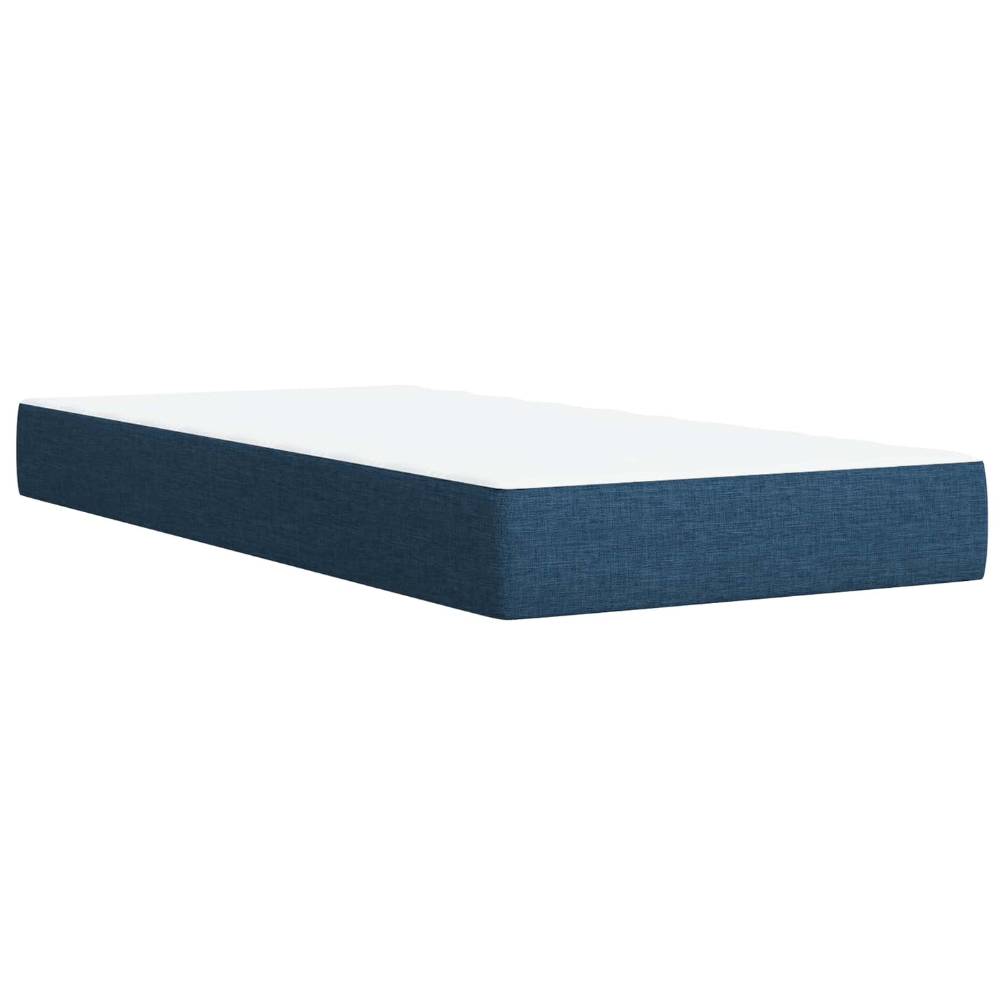 vidaXL Κρεβάτι box spring με στρώμα Μπλε 90 x 200 cm Ύφασμα