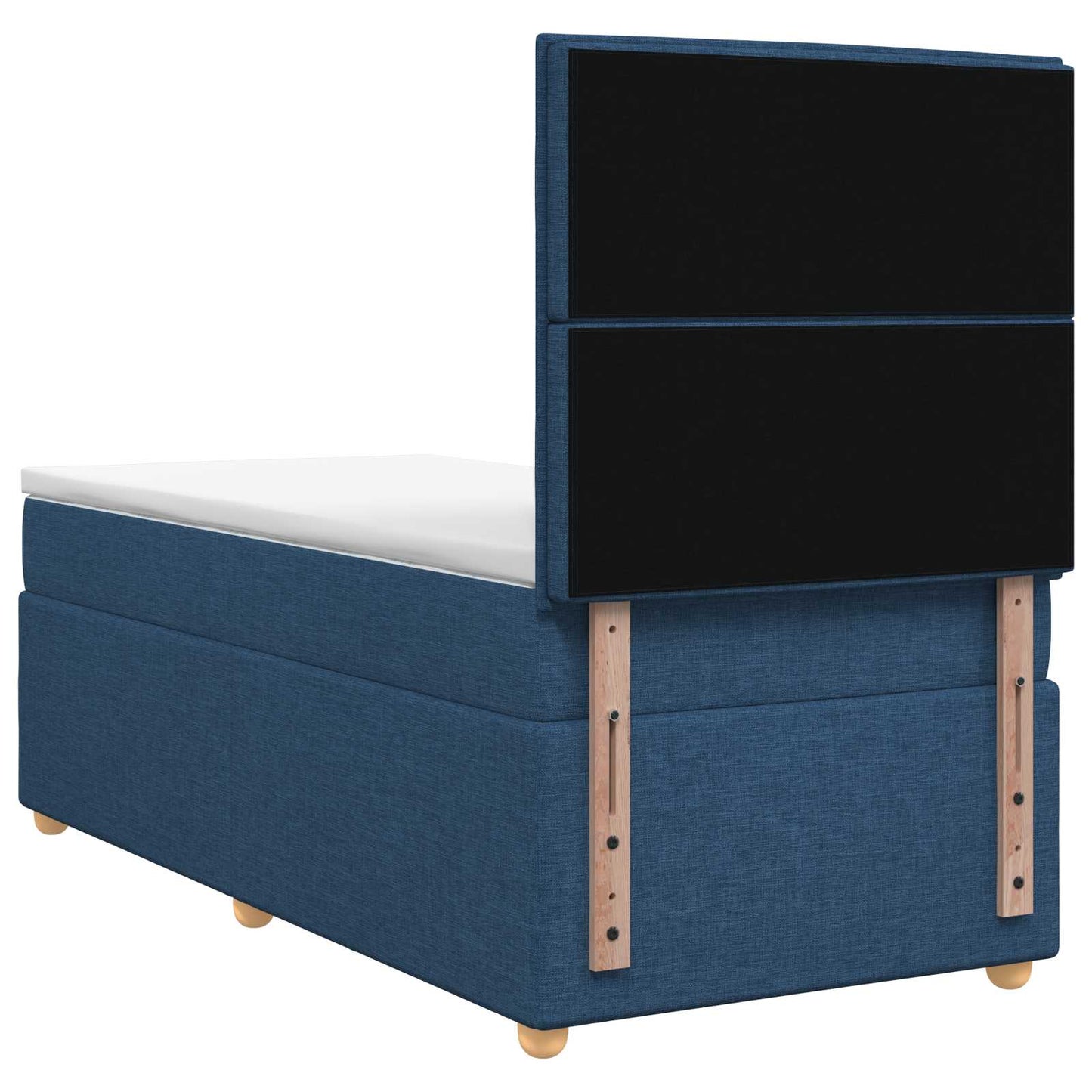 vidaXL Κρεβάτι box spring με στρώμα Μπλε 90 x 200 cm Ύφασμα