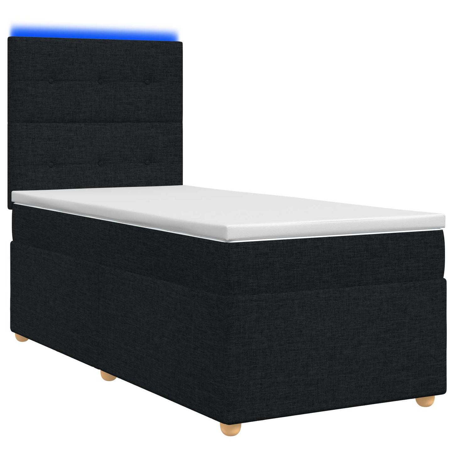vidaXL Κρεβάτι box spring με στρώμα Μαύρο 100 x 200 cm Ύφασμα