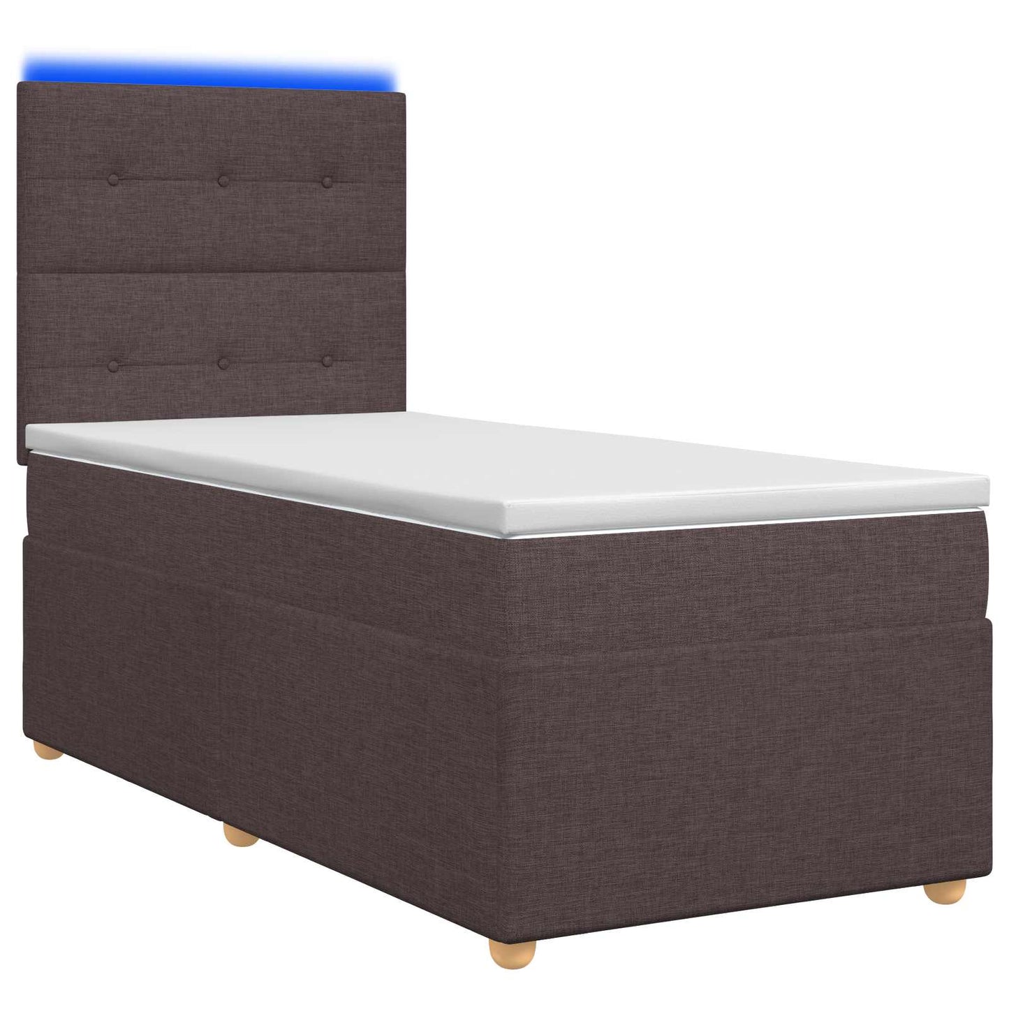 vidaXL Κρεβάτι box spring με στρώμα Σκούρο Καφέ 100 x 200 cm Ύφασμα