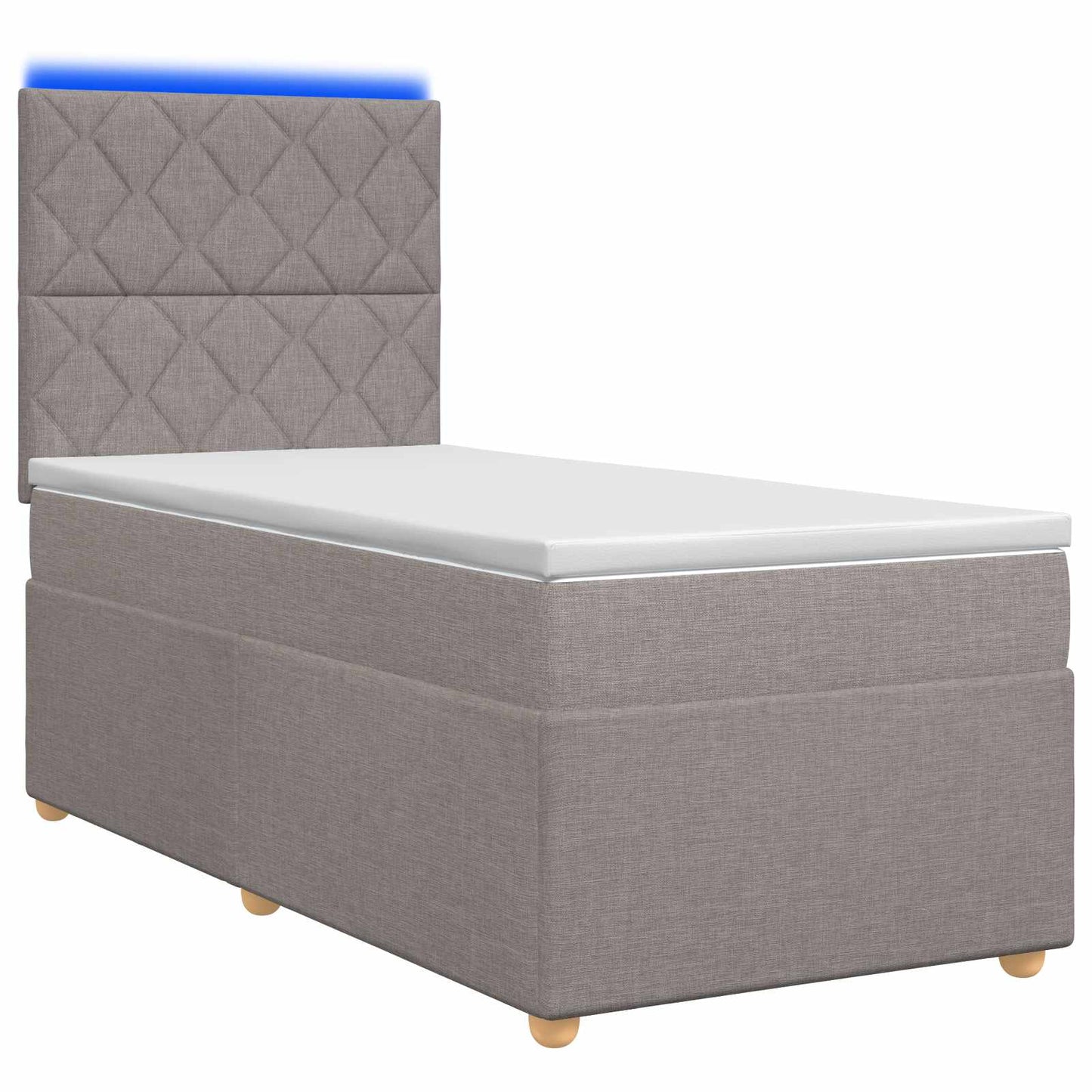 vidaXL Κρεβάτι box spring με στρώμα Taupe 100 x 200 cm Ύφασμα