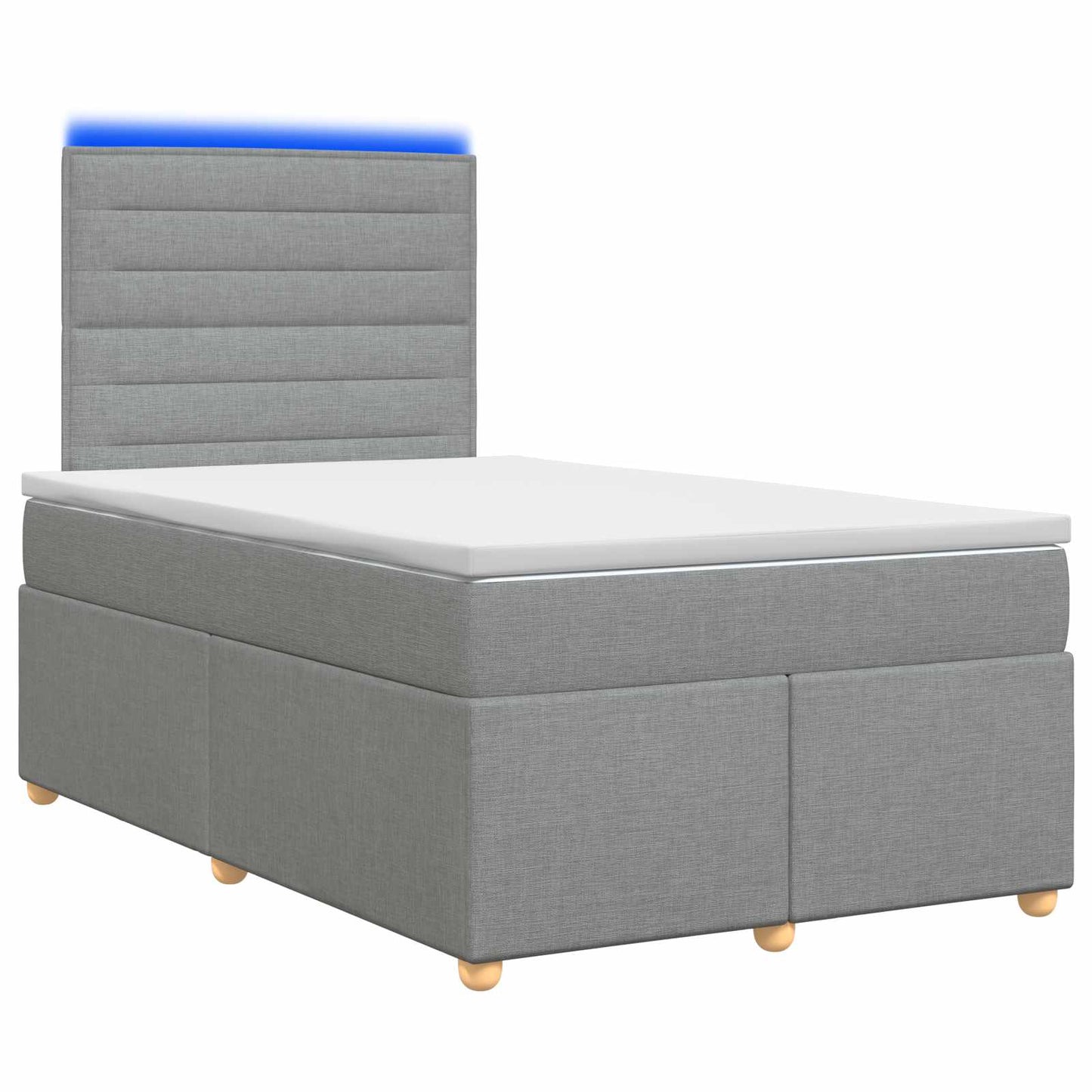 vidaXL Κρεβάτι box spring με στρώμα Ανοιχτό γκρι 120 x 190 cm Ύφασμα