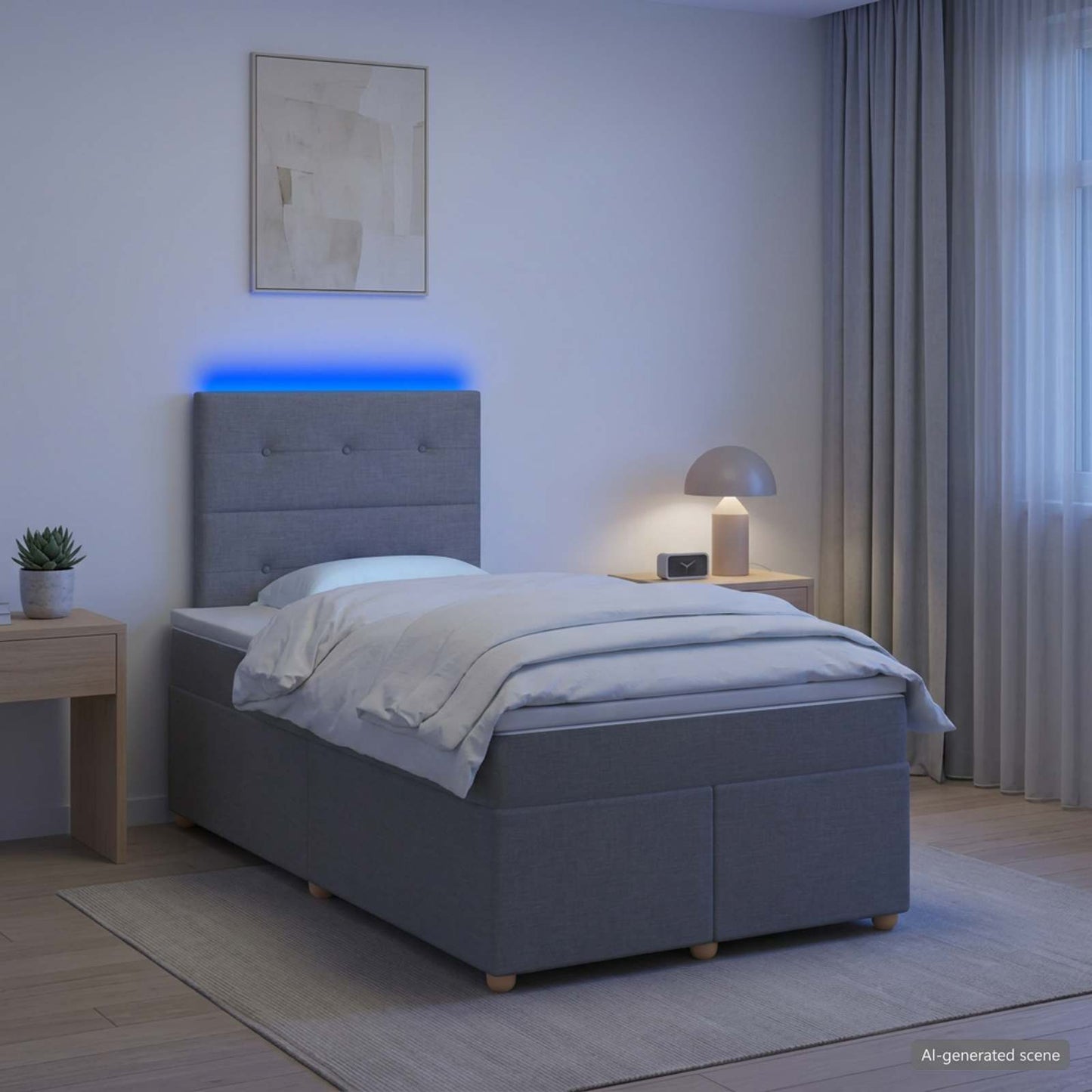 vidaXL Κρεβάτι box spring με στρώμα Ανοιχτό γκρι 120 x 190 cm Ύφασμα