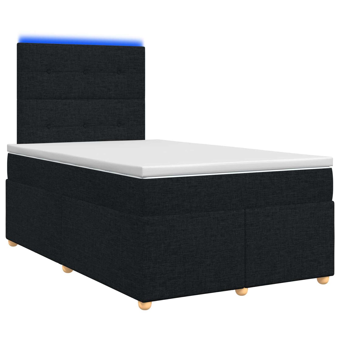 vidaXL Κρεβάτι box spring με στρώμα Μαύρο 120 x 190 cm Ύφασμα