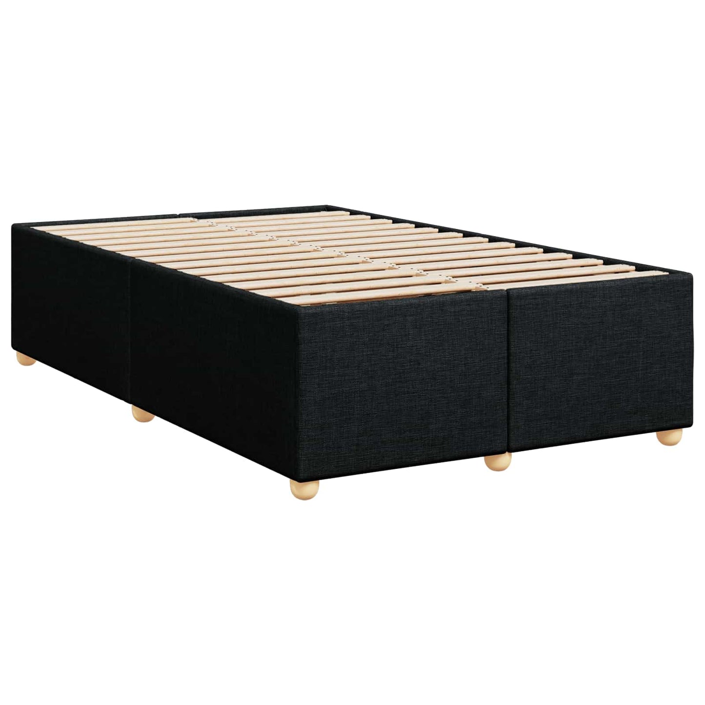 vidaXL Κρεβάτι box spring με στρώμα Μαύρο 120 x 190 cm Ύφασμα