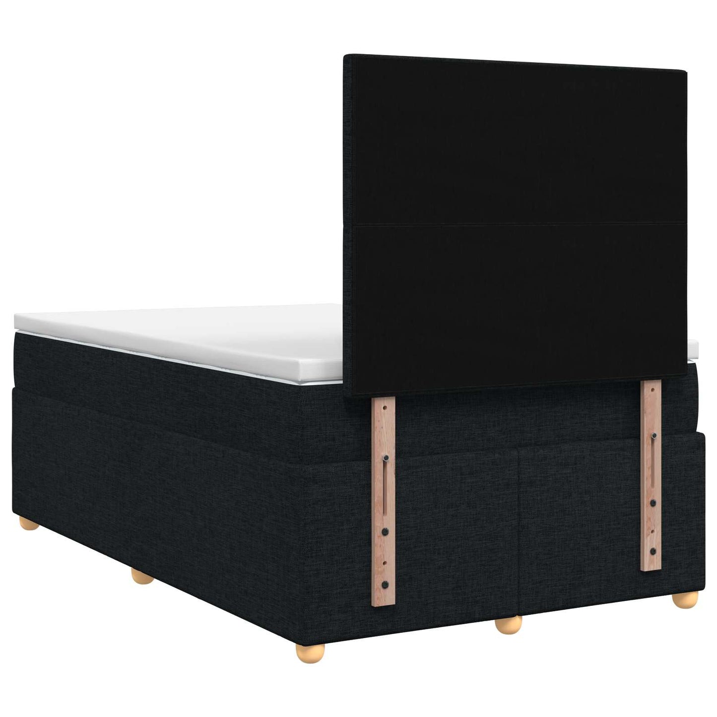 vidaXL Κρεβάτι box spring με στρώμα Μαύρο 120 x 190 cm Ύφασμα