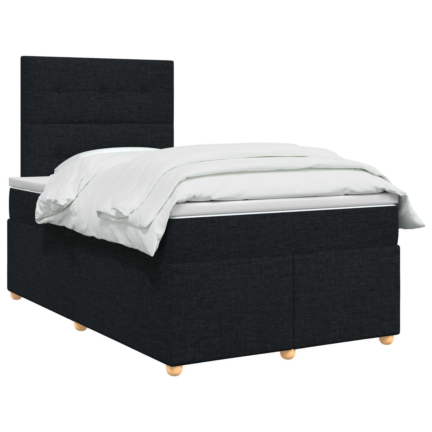 vidaXL Κρεβάτι box spring με στρώμα Μαύρο 120 x 190 cm Ύφασμα